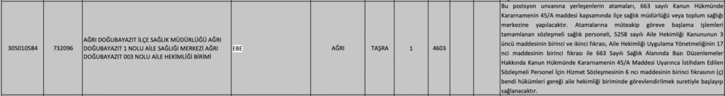 Sağlık bakanlığı Ebe Alımı