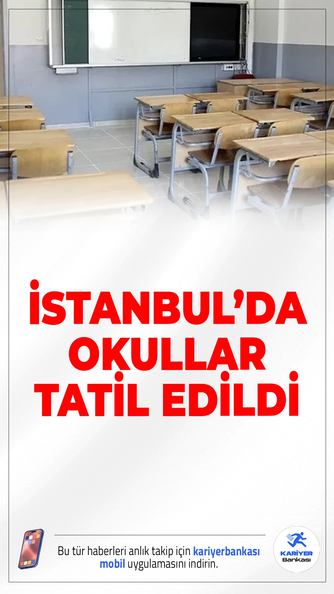 Son Dakika: İstanbul’da Okullar Tatil Edildi.İstanbul Valiliği, sağanak yağış uyarısının ardından bugün saat 16.00 itibarıyla kent genelinde eğitime ara verildiğini açıkladı.