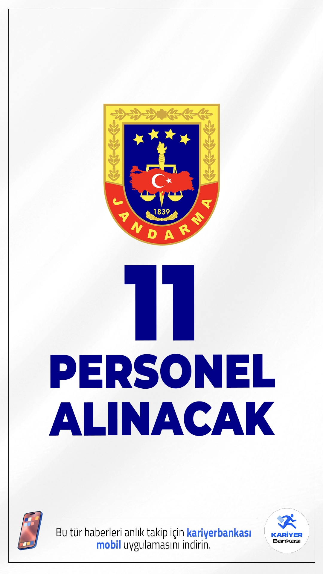 Jandarma 11 Bilişim Personeli Alımı Yapacak.Jandarma Genel Komutanlığı, Ankara’da istihdam edilmek üzere sözleşmeli bilişim personeli alımı yapacağını duyurdu. Alımlar; yazılım mimarı, kıdemli yazılım geliştirme uzmanı, veri tabanı yönetim uzmanı, sistem yönetim uzmanı, yapay zeka uzmanı, mobil yazılım geliştirme uzmanı ve yazılım geliştirme uzmanı unvanlarında gerçekleştirilecek.Başvuru şartları ve diğer tüm detaylar bu haberimizde.
