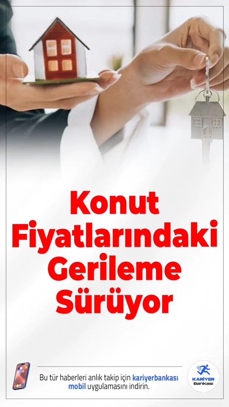 Konut Fiyatlarındaki Gerileme Sürüyor.Konut fiyatları nominal olarak artış gösterse de, enflasyonun altında kaldığı için reel bazda düşüş eğilimi 20 aydır kesintisiz sürüyor.