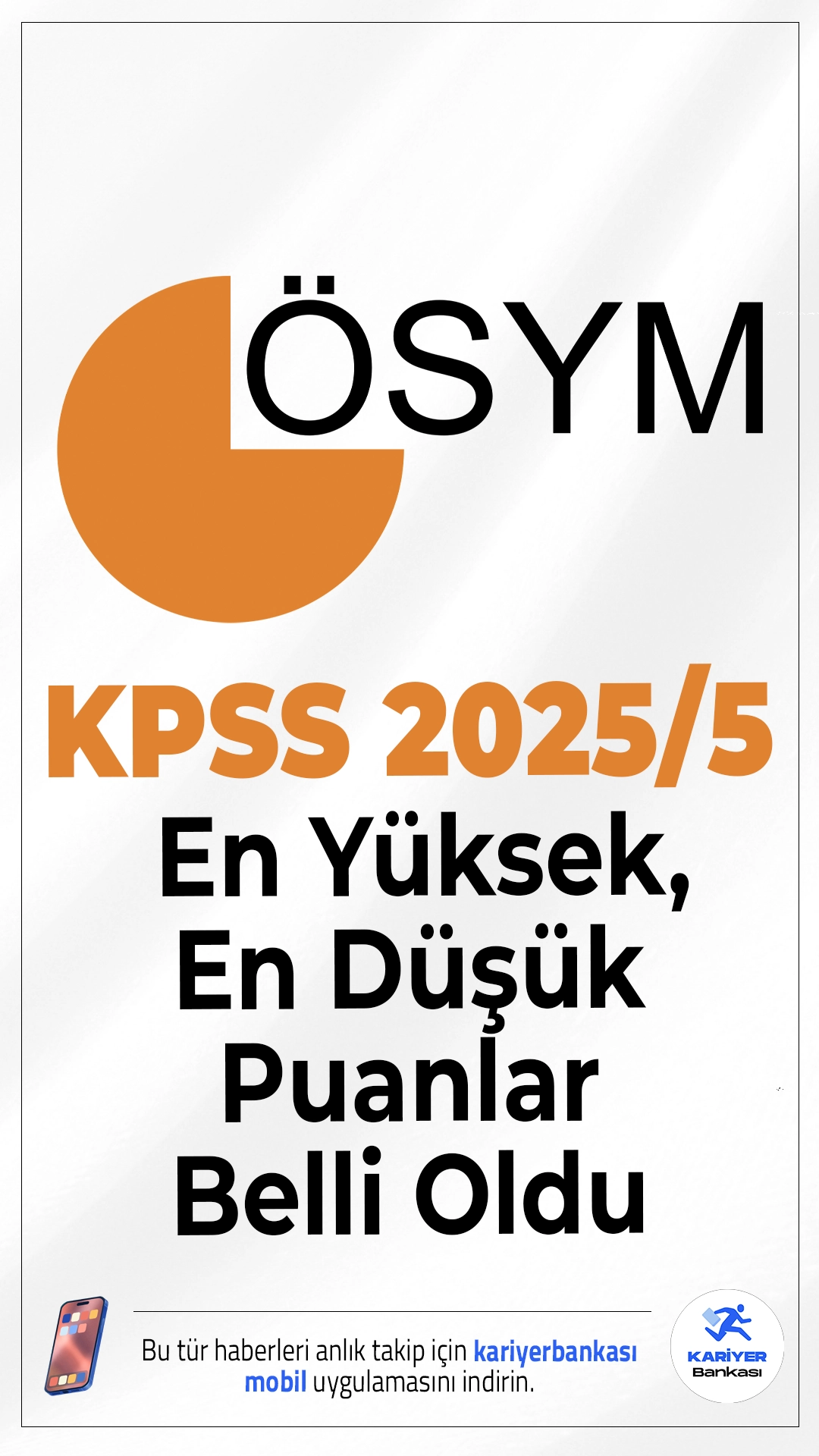 KPSS 2025/5 En Yüksek En Düşük Puanlar Belli Oldu.ÖSYM tarafından KPSS 2025/5 tercih sonuçlarının açıklanmasıyla en yüksek ve en düşük puanlar da belli oldu. 2025/5 ile ortaöğretim, ön lisans ve lisans düzeyinden adayların tercihleri alındı.Ortaöğretim düzeyinden 21.056  aday, Ön lisans düzeyinden 134.721   lisans düzeyinden ise 85.600  aday tercih yaptı. 14 Ekim 2025 tarihinde açıklanan KPSS 2025/5 tercih sonuçlarına  göre 15.247 personelin yerleştirmesi yapıldı. En yüksek en düşük puanlara aşağıdaki linklerden ulaşabilirsiniz.