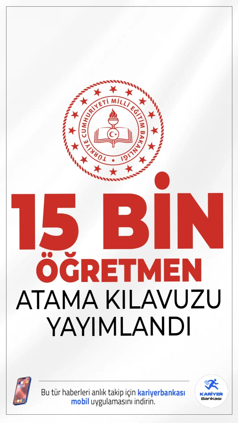 MEB 15 Bin Öğretmen Atama Kılavuzu Yayımlandı.2025 yılı sözleşmeli öğretmenlik atamaları için süreç resmen başladı. Millî Eğitim Bakanlığı tarafından yayımlanan "2025 Yılı Sözleşmeli Öğretmenlik Tercih ve Atama Kılavuzu" ile birlikte adaylar için tercih dönemi başlamış oldu.