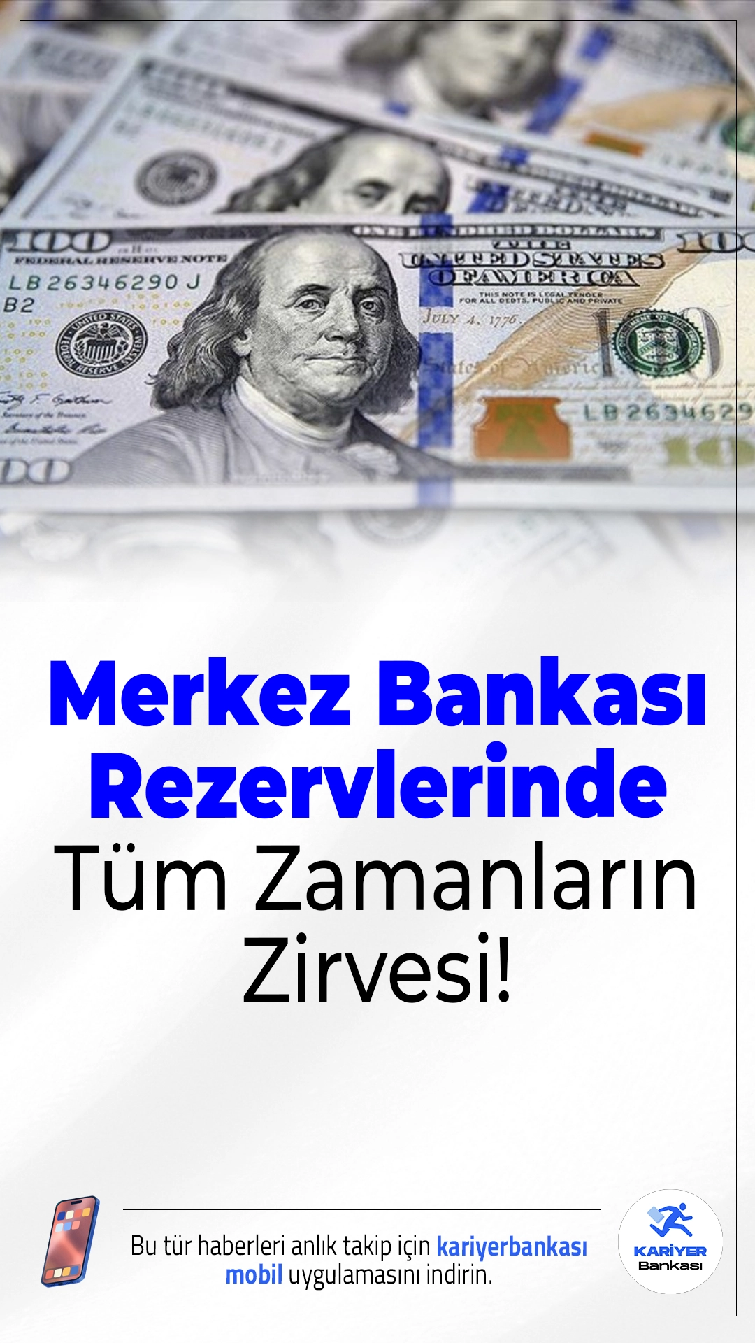 Merkez Bankası Rezervlerinde Tüm Zamanların Zirvesi!Türkiye Cumhuriyet Merkez Bankası'nın (TCMB) toplam rezervleri 198 milyar doları aşarak tarihi bir rekor kırdı.