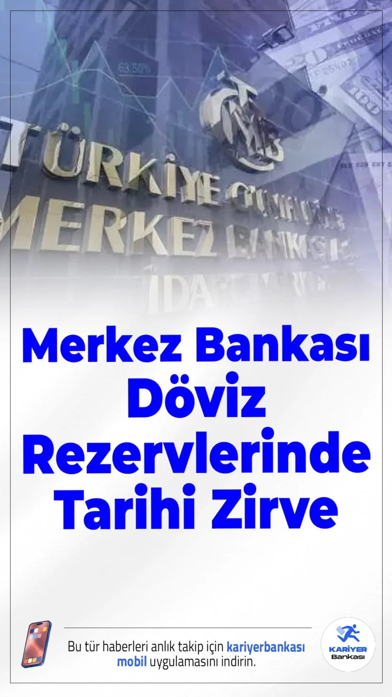 Merkez Bankası Döviz Rezervlerinde Tarihi Zirve: 186,2 Milyar Dolar!Merkez Bankası'nın toplam rezervleri 3 milyar dolardan fazla artarak 186,2 milyar dolara ulaştı. Bu seviye tüm zamanların en yüksek düzeyi oldu.