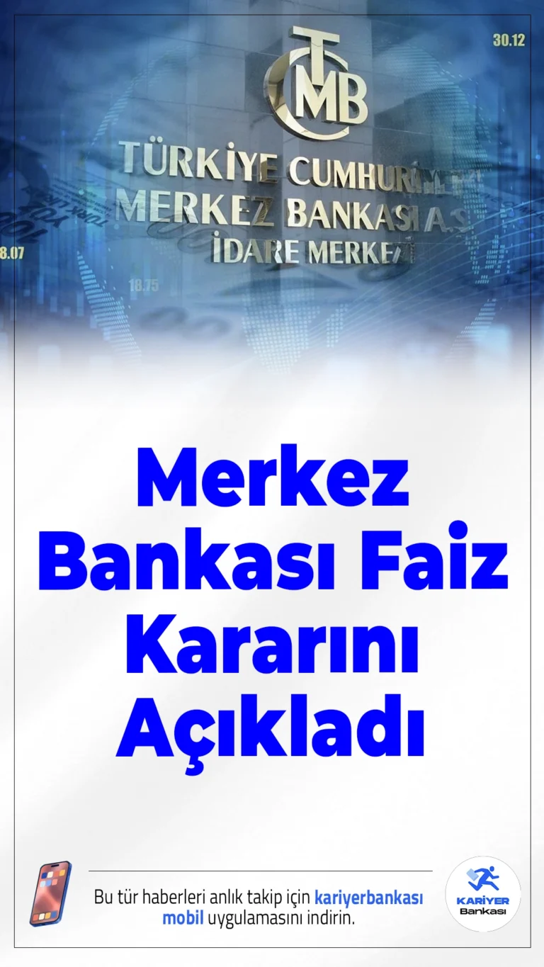 Merkez Bankası Faiz İndirimine Gitti: Politika Faizi Yüzde 39,50’ye Çekildi.Merkez Bankası, ekim ayı toplantısında 100 baz puanlık faiz indirimi kararı aldı. Politika faizi yüzde 39,50 oldu.