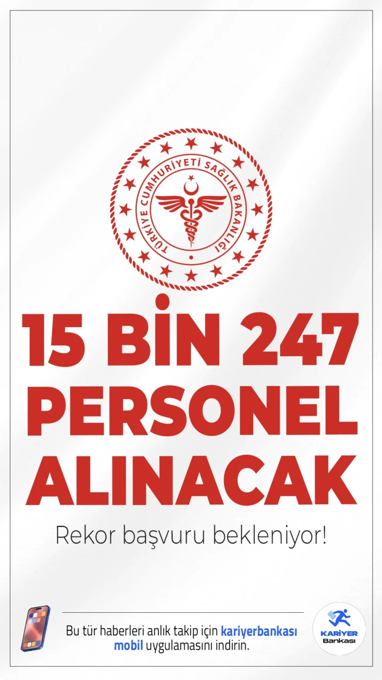Sağlık Bakanlığı 15 Bin 247 Personel Alımına Rekor Başvuru Bekleniyor.Sağlık Bakanlığı 15 bin 247 sözleşmeli personel alımı için başvuru işlemleri sürüyor. KPSS 2025/5 merkezi yerleştirme ile yapılacak bu alımlar için adaylar tarafından rekor başvuru bekleniyor. Tercih işlemleri 6 Ekim 2025 tarihinde sona erecek. İşte alım yapılacak kadrolar ve kontenjanlar..