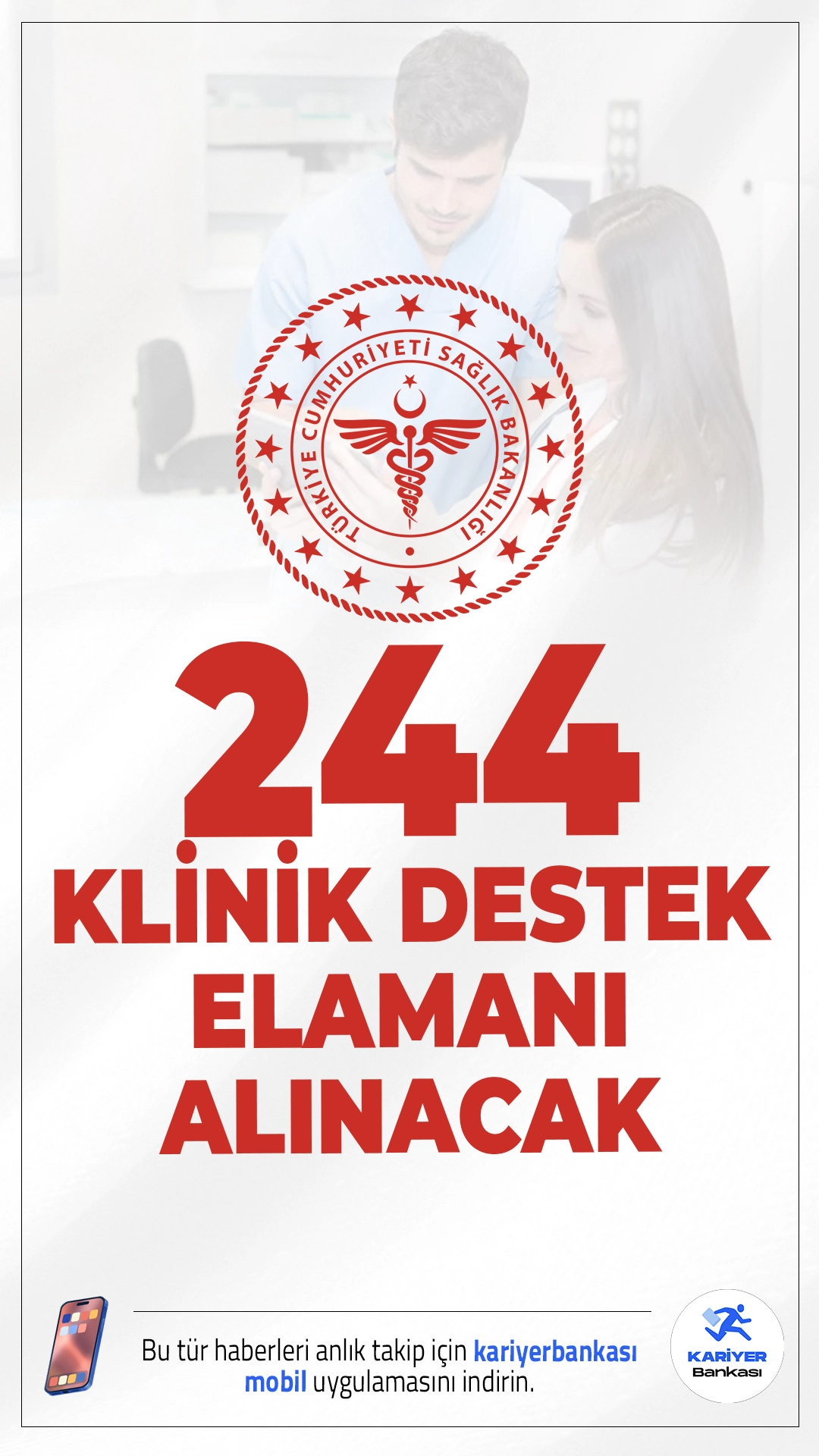 Sağlık Bakanlığı 244 Klinik Destek Elemanı Alımı Şartları.Sağlık Bakanlığı 2 bin 764 işçi alımı kapsamında, ortaöğretim mezunlarından 244 klinik destek elemanı(hastane) alımı yapacak. Başvurular 13 Ekim 2025 tarihinde sona erecek.Başvuru sayfası, illere göre kontenjanlar ve şartlar bu haberimizde.