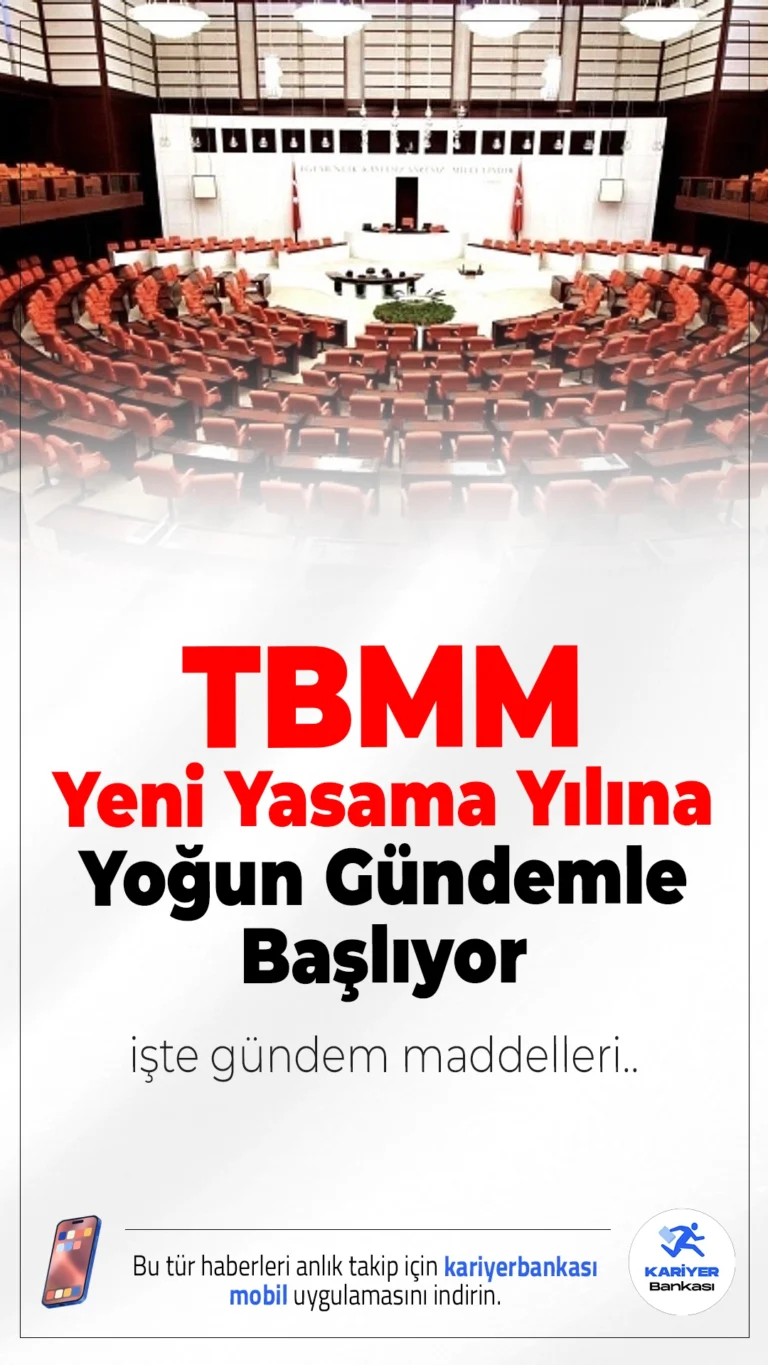 TBMM Yeni Yasama Yılına Yoğun Gündemle Başlıyor.Türkiye Büyük Millet Meclisi yeni yasama yılına, başta trafik cezalarının artırılması olmak üzere yoğun bir gündemle başlıyor. Bu hafta Karayolları Trafik Kanunu ve Merkez Bankası sunumu öne çıkan başlıklar arasında.
