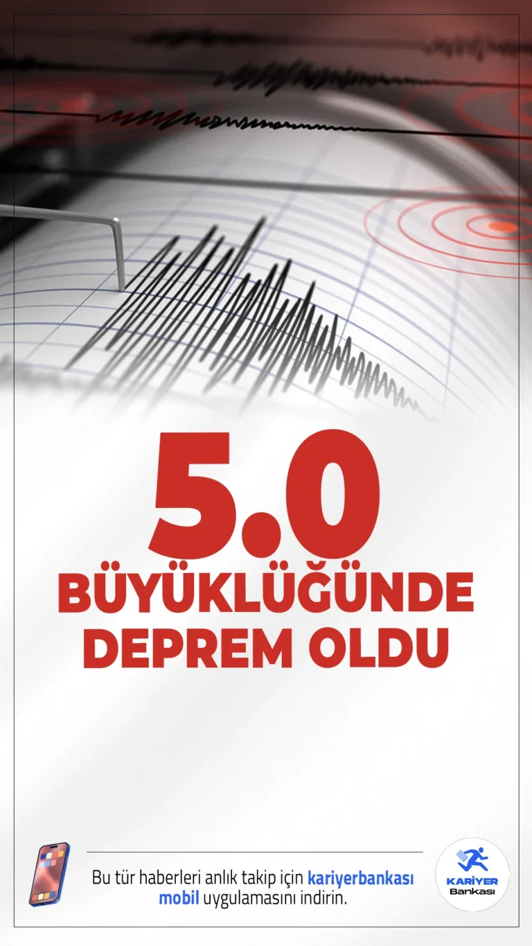 Tekirdağ'da 5.0 Büyülüğünde Deprem Oldu.Marmara Denizi açıklarında, Tekirdağ'ın Marmaraereğlisi ilçesine yakın bölgede 5.0 büyüklüğünde bir deprem yaşandı.