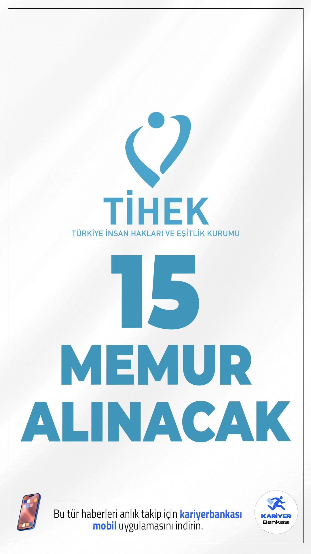 TİHEK 15 Memur Alımı Yapacak.Türkiye İnsan Hakları ve Eşitlik Kurumu (TİHEK), 2025 yılı için hukuk, siyasal bilgiler, iktisadi-idari bilimler ve iletişim fakülteleri mezunları arasından toplam 15 “Uzman Yardımcısı” alımı yapacağını duyurdu. Alımlar, yazılı ve sözlü olmak üzere iki aşamalı sınavla gerçekleştirilecek.