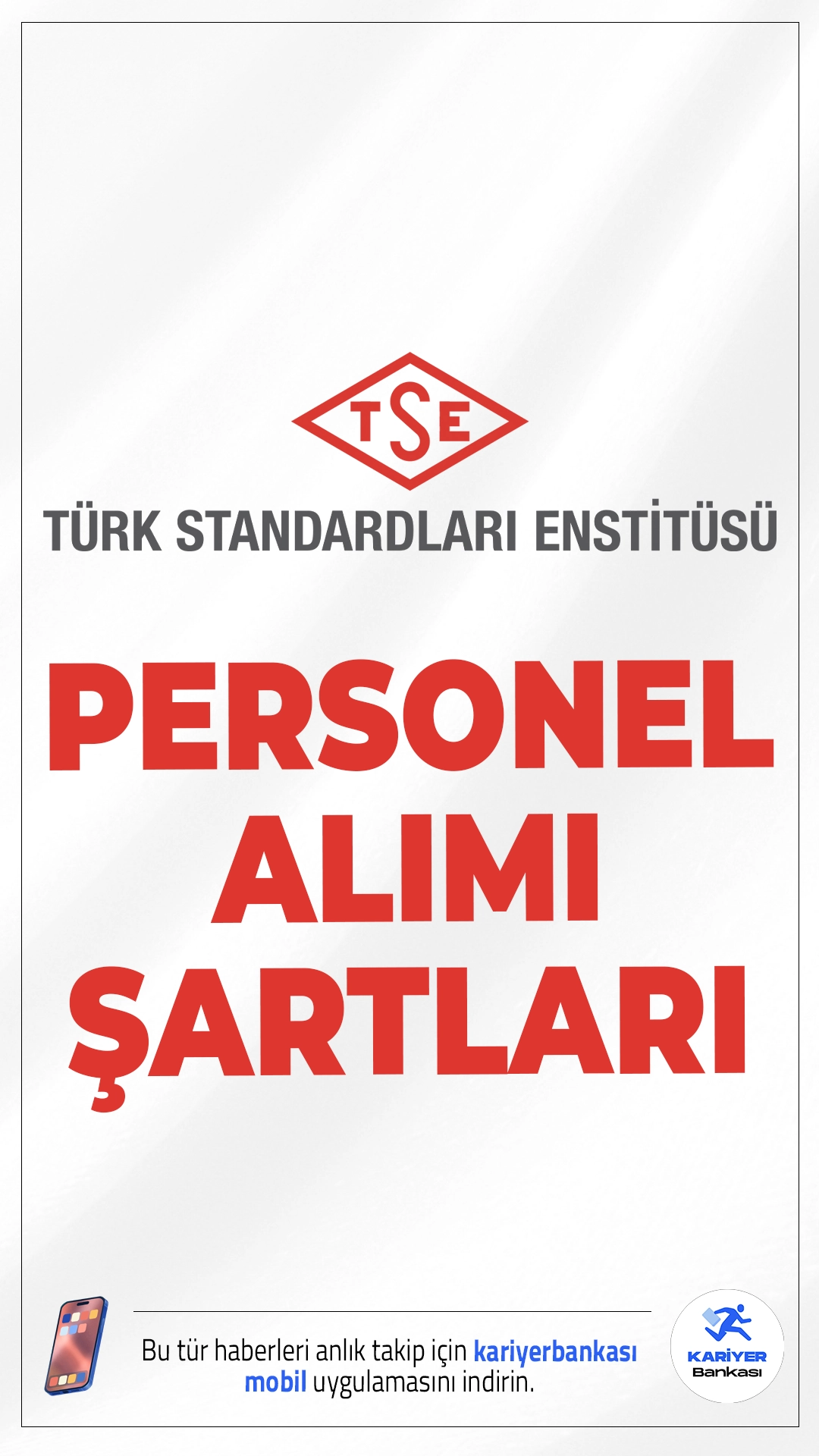 TSE 91 Personel Alımı Başvuru Şartları.Türk Standardları Enstitüsü (TSE) çeşitli ünvanlarda sözleşmeli personel alımı yapacak.Resmî Gazete’de yayımlanan duyuruda alımların, idari hizmet sözleşmesi kapsamında gerçekleştirileceği aktarıldı. Başvuru şartları ve kontenjan dağılımına dair detaylar bu haberimizde.