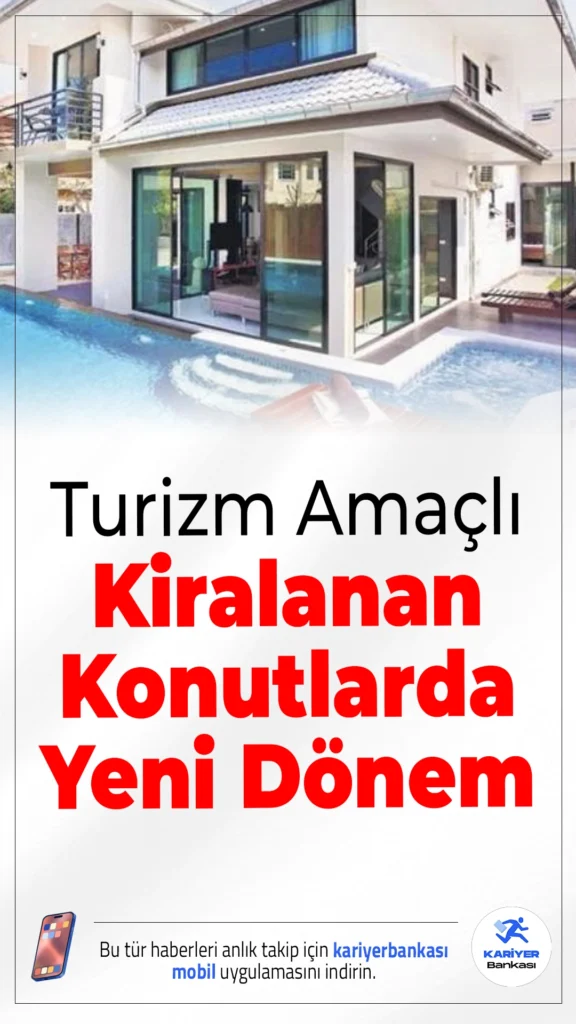 Turizm Amaçlı Kiralanan Konutlarda Yeni Dönem.Turizm amaçlı kiralanan konutlarda denetim süreci ve yaptırımlar yeniden düzenlendi. Yeni düzenlemeye göre izin belgeli konutlar en az iki yılda bir evrak kontrolüyle denetlenecek, eksiklik halinde ise kademeli yaptırımlar uygulanacak.