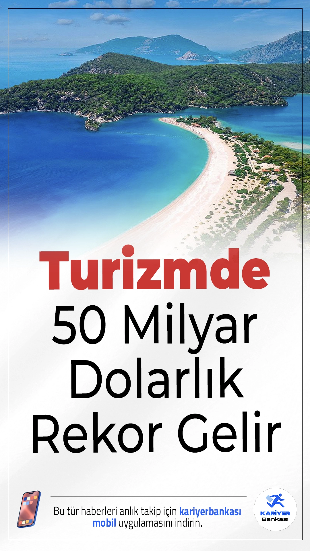 Turizmde 50 Milyar Dolarlık Gelir.Yılın ilk 9 ayında elde edilen 50 milyar dolarlık gelirle Türkiye, turizm tarihinde en yüksek seviyeye ulaştı. Ziyaretçi sayısı ise 49 milyon 993 bine çıktı.