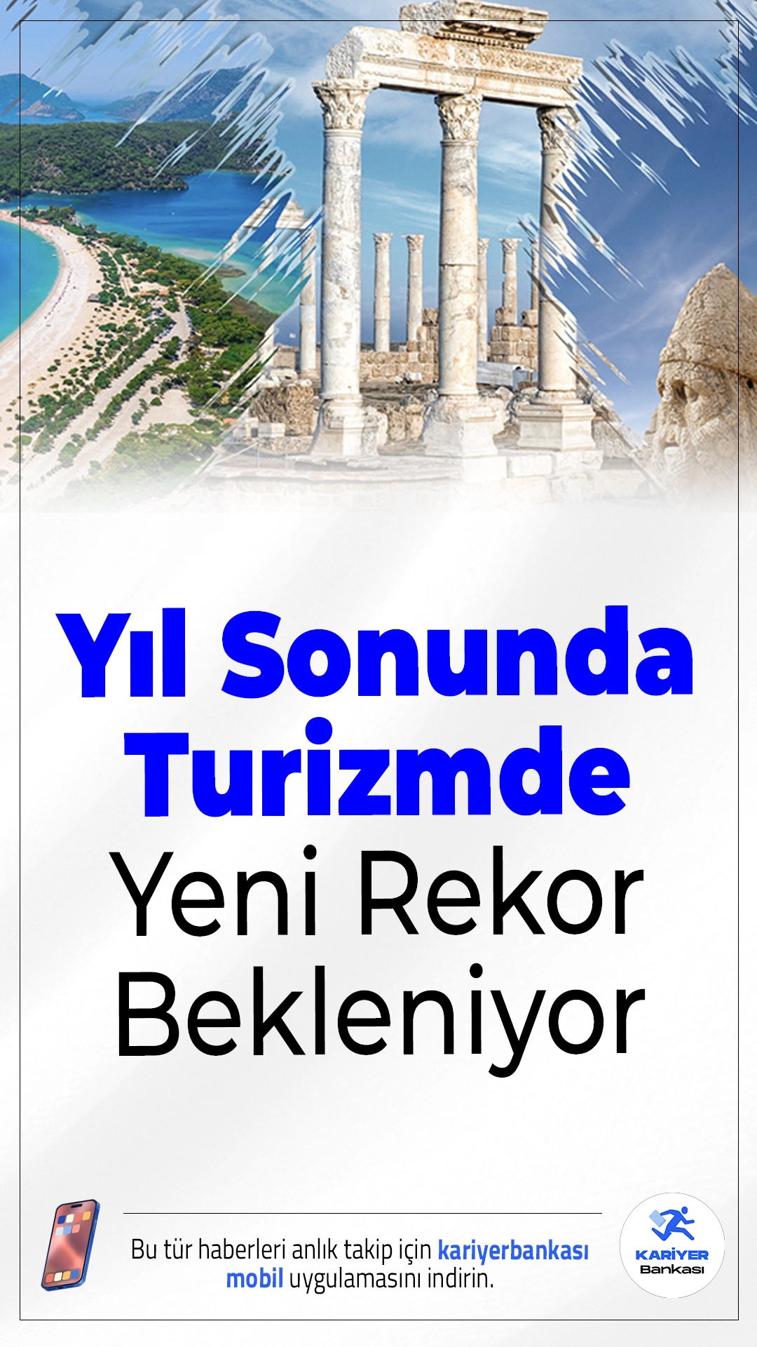 Yıl Sonunda Turizmde Yeni Rekor Bekleniyor.2025 sonunda Türkiye'yi ziyaret eden yabancı turist sayısının 53 milyona ulaşması ve turizm gelirinin 64 milyar doları bulması öngörülüyor.