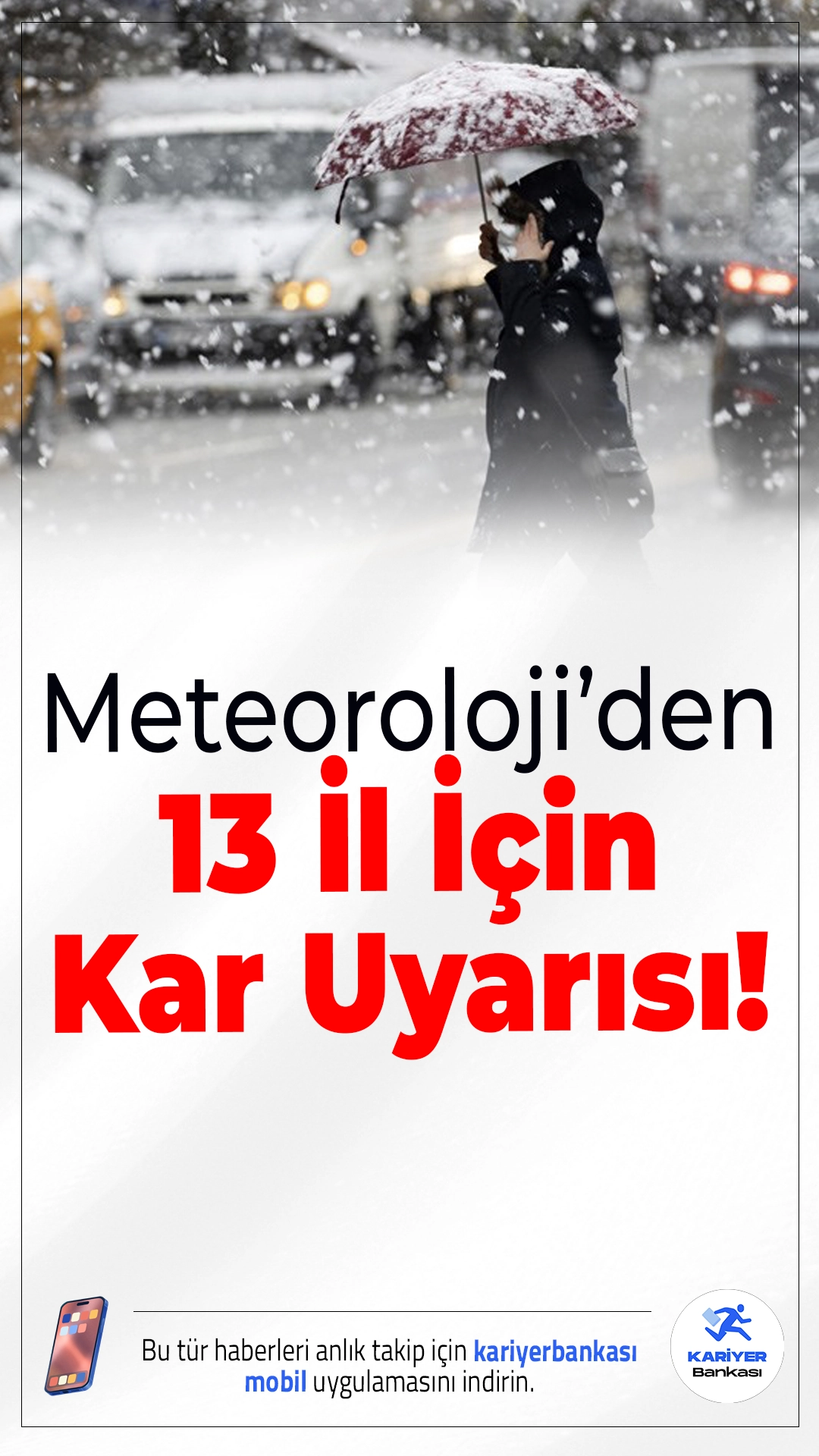 Doğu'da 13 İl İçin Kar Uyarısı! Soğuk Hava Geliyor..Meteoroloji Genel Müdürlüğü, 1 Aralık Pazartesi günü Doğu Anadolu'da etkili olacak kar yağışına karşı uyardı. Erzurum, Van, Kars gibi iller başta olmak üzere 13 ilde karla karışık yağmur ve kar bekleniyor.