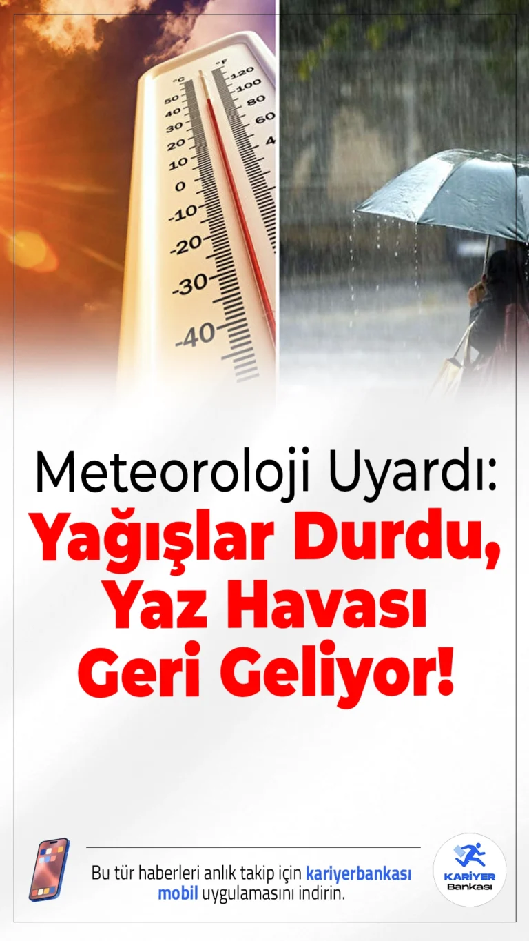Meteoroloji Uyardı: Yağışlar Durdu, Yaz Havası Geri Geliyor!Yurt genelinde yağış beklenmiyor. Sıcaklıklar 2 ila 4 derece artarken, sis ve pus uyarısı geldi. İşte il il sıcaklık tahminleri...
