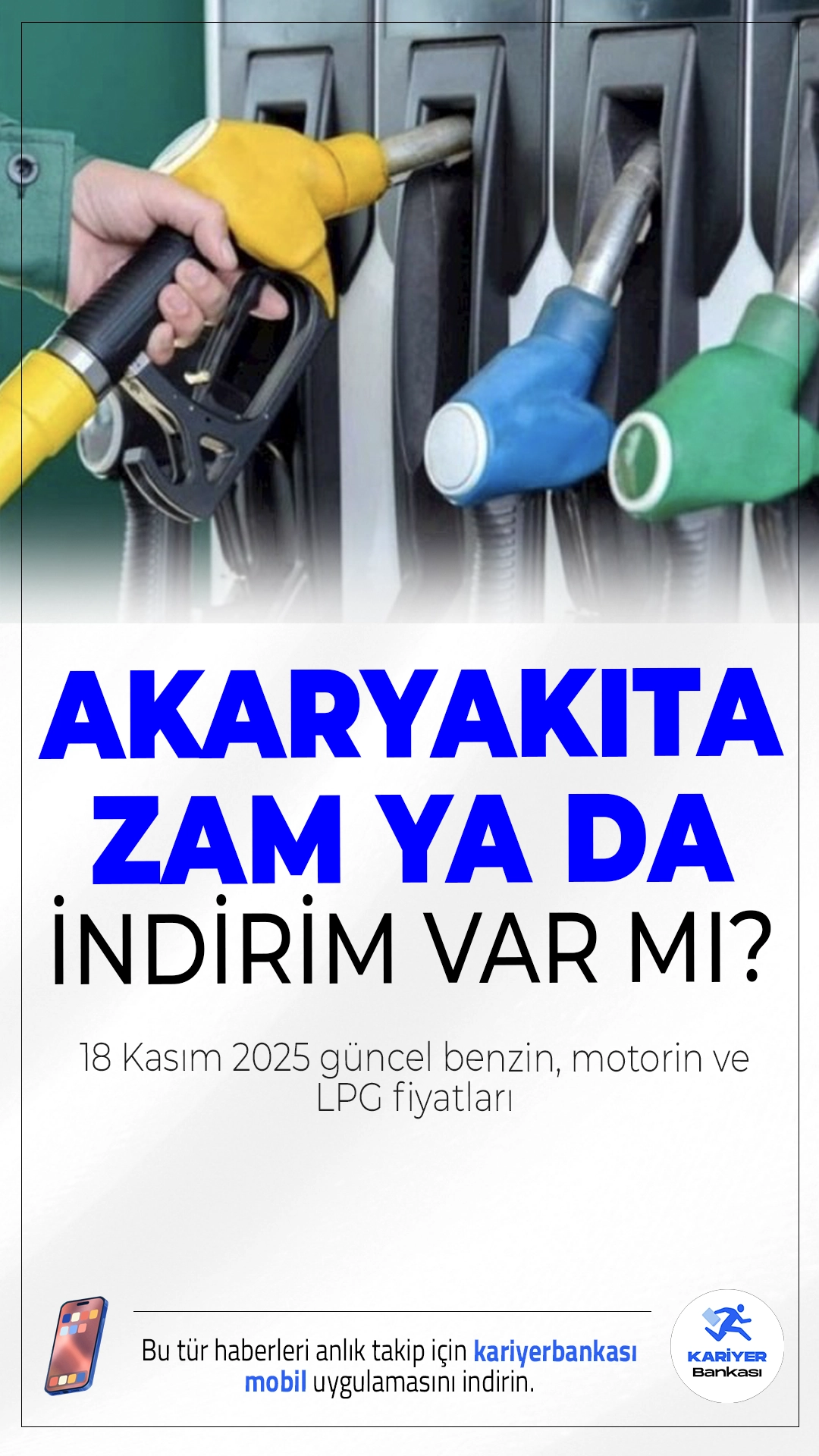 18 Kasım 2025 Güncel Benzin, Motorin ve LPG Fiyatları.Brent petrol fiyatlarındaki dalgalanma ve döviz kurundaki değişimler, akaryakıt fiyatlarını yeniden yukarı çekti. İşte İstanbul, Ankara ve İzmir için 18 Kasım 2025 Salı günü güncel benzin, motorin ve LPG fiyatları…