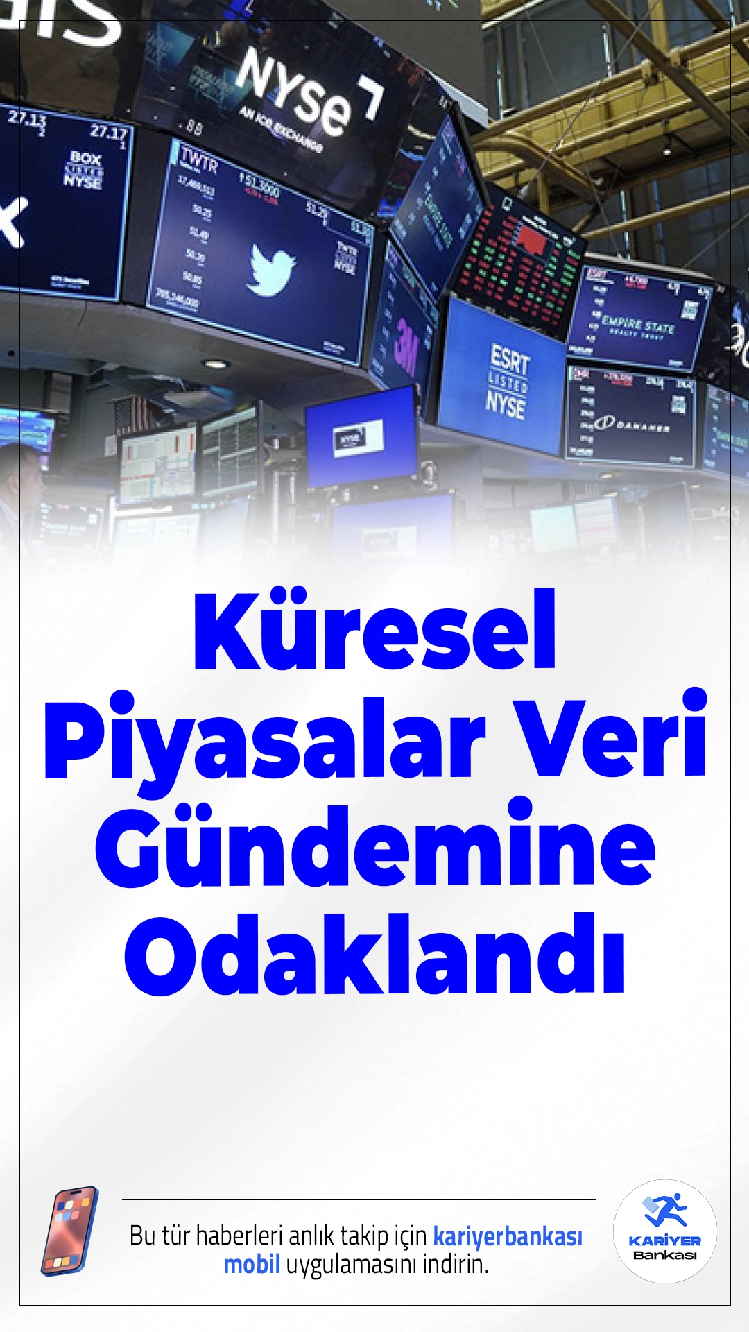 Küresel Piyasalar Veri Gündemine Odaklandı.Piyasalarda dalgalı seyir sonrası gözler, ABD’den Avrupa’ya, Asya’dan Türkiye’ye kadar açıklanacak ekonomik verilere çevrildi.