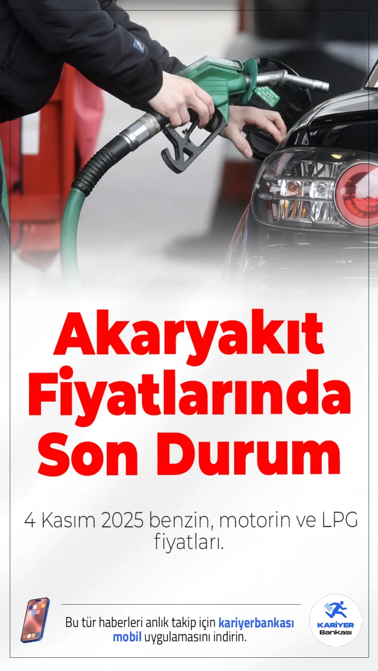 Akaryakıt Fiyatlarında Son Durum: 4 Kasım 2025 Benzin, Motorin ve LPG Fiyatları.Brent petrol fiyatlarındaki dalgalanmalar, döviz kuru hareketliliği ve vergi düzenlemeleri, akaryakıt fiyatlarını etkilemeye devam ediyor. Vatandaşlar her gün “Benzin ne kadar oldu?”, “Motorin kaç TL?”, “LPG fiyatı değişti mi?” sorularının yanıtını arıyor.