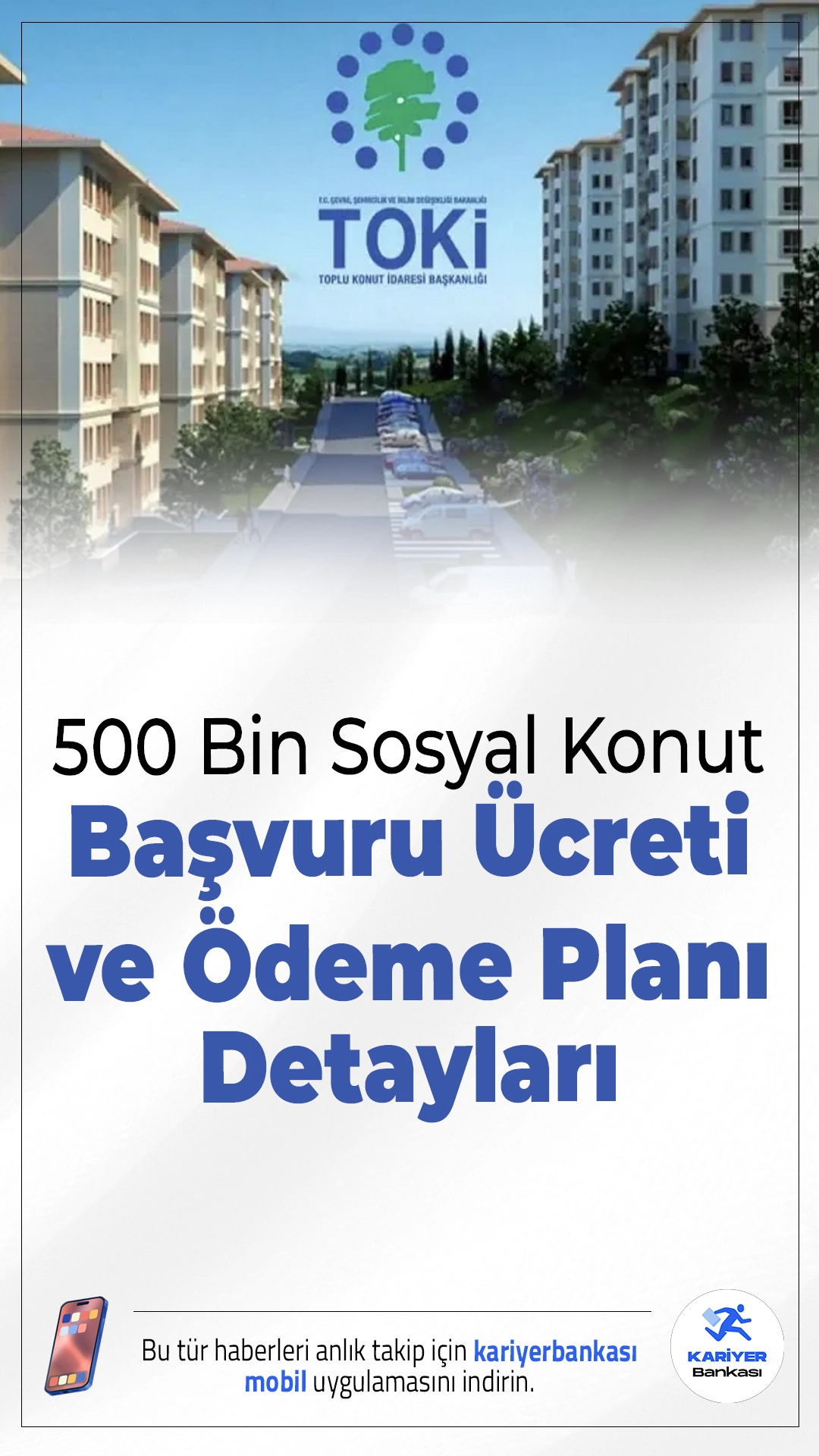 TOKİ 500 Bin Sosyal Konut Başvuru Ücreti ve Ödeme Planı Detayları.“Yüzyılın Konut Projesi” kapsamında TOKİ’nin 81 ilde hayata geçireceği 500 bin sosyal konut için başvuru süreci devam ederken, başvuru ücretleri, peşinatlar ve aylık ödeme planı da belli oldu.