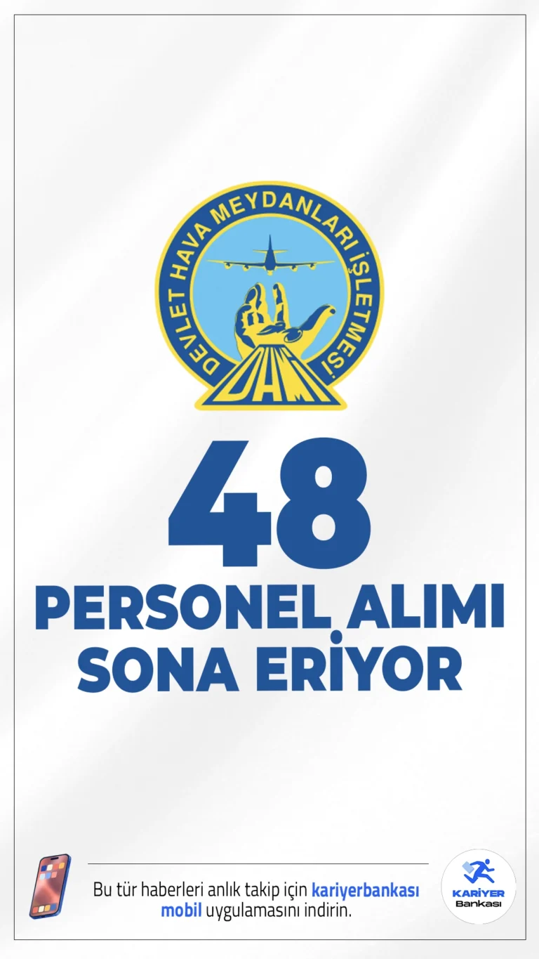 DHMİ 48 Personel Alımı Başvurularında Son Saatler.Devlet Hava Meydanları İşletmesi (DHMİ), taşra teşkilatında görevlendirilmek üzere memur alımı başvurularınsa son saatlere girildi.İlgili alım duyurusunda göre, alımlar 399 sayılı KHK’nin 3/c bendi kapsamında sözleşmeli statüde yapılacak. Adaylar, yazılı ve uygulamalı sınav süreçlerinden geçerek belirlenecek. Başvurular bugün 21 Kasım 2025) sona eriyor.İşte şartlar ve başvuru bilgileri..