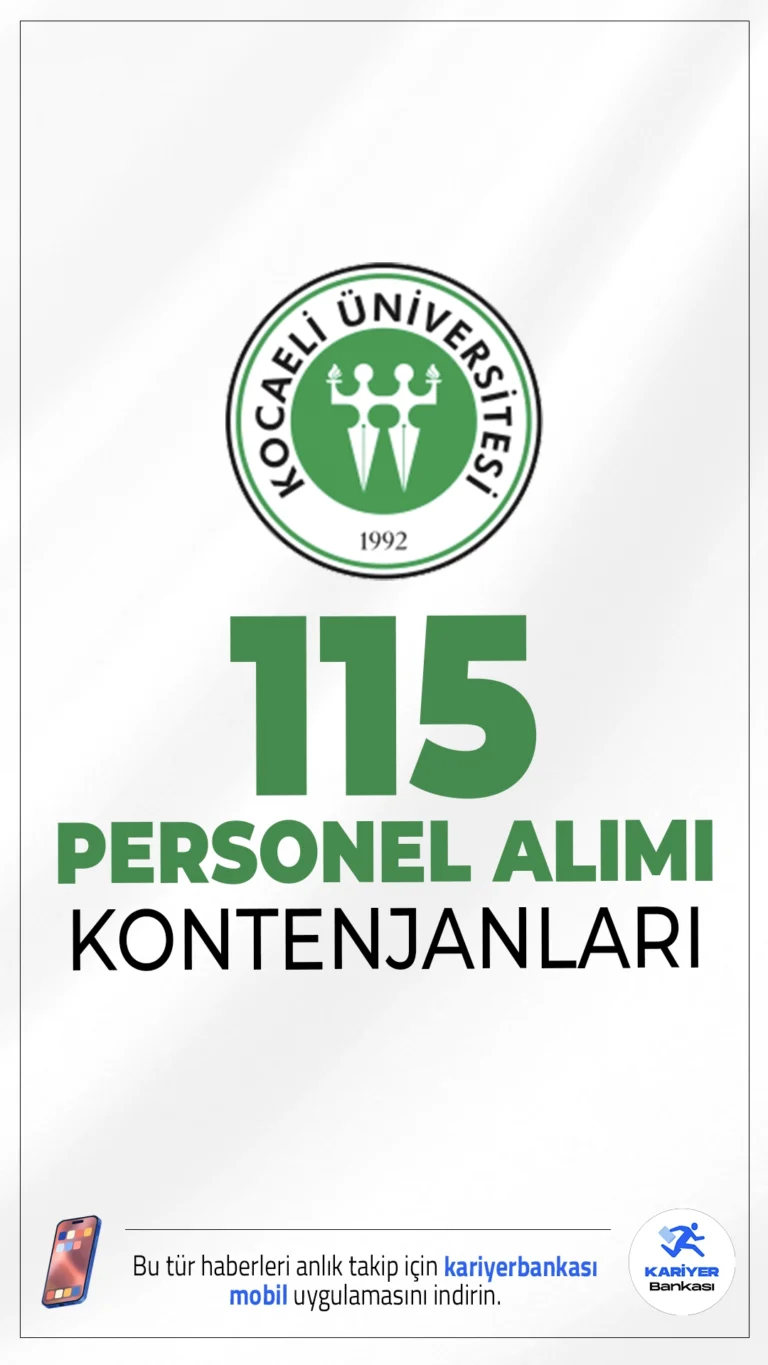 Kocaeli Üniversitesi 115 Personel Alımı Kontenjanları.Kocaeli Üniversitesi sözleşmeli personel alımı başvuruları sürüyor. Resmî Gazete’de yayımlanan duyuruya göre, sağlık ve destek hizmetlerinde görev alacak çok sayıda personel istihdam edilecek.Başvuru yapacak adayların genel şartların yanı sıra, özel şartlarıda dikkatle incelemesi gerekmektedir.