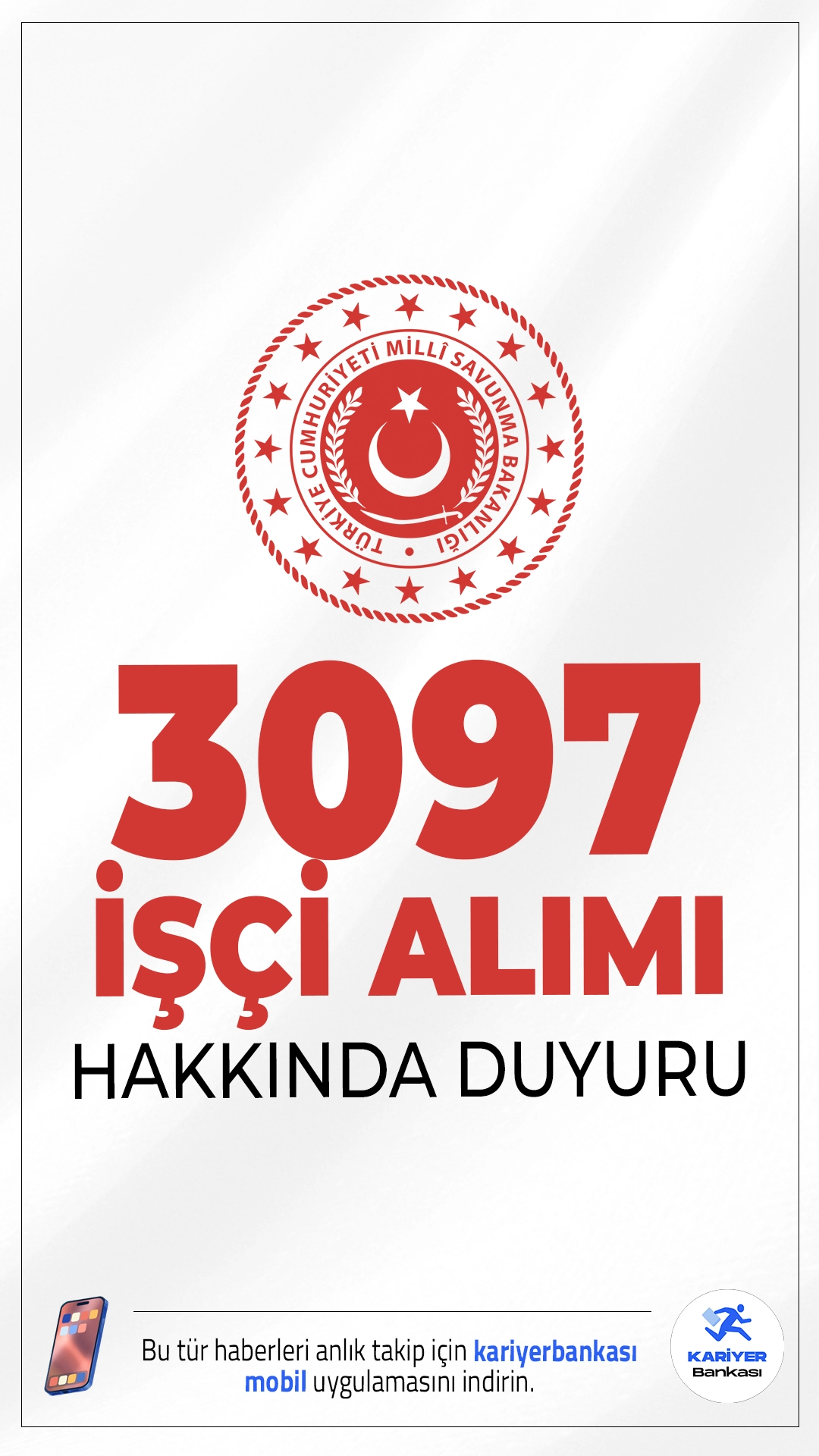 MSB 3097 İşçi Alımı Sınav Sonuçları Açıklandı.Milli Savunma Bakanlığı (MSB) tarafından 2025 yılı için yapılan 3.097 sürekli işçi alımı sınavının sonuçları açıklandı. 20 Ekim - 07 Kasım 2025 tarihleri arasında gerçekleştirilen sınavların sonuçları, adayların erişimine sunuldu. Adaylar, sonuçlara T.C. kimlik numaraları ile sisteme giriş yaparak ulaşabilecekler.