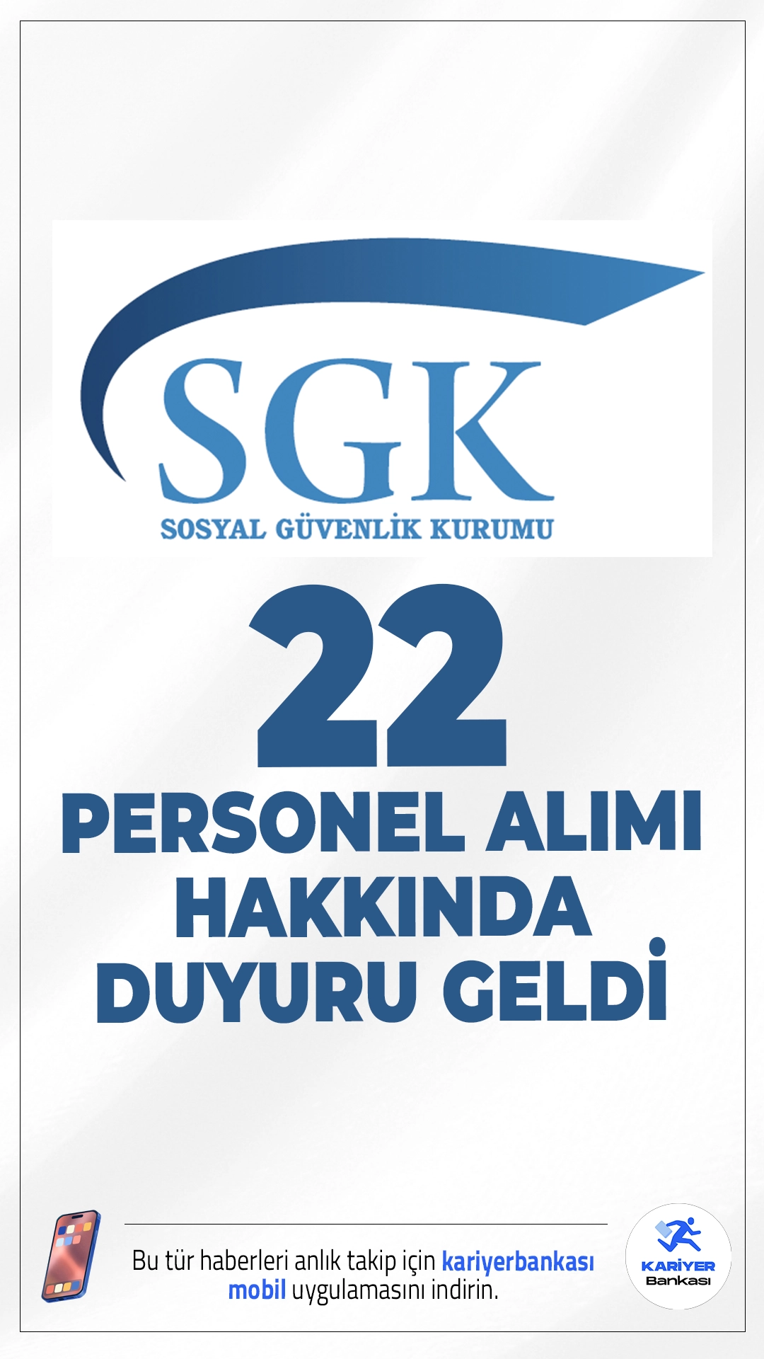 SGK 22 Personel Alımı Hakkında Duyuru Yayımlandı.Sosyal Güvenlik Kurumu (SGK) tarafından Bilgi Teknolojileri Genel Müdürlüğü'nde görevlendirilmek üzere 22 sözleşmeli bilişim personeli alımı için düzenlenen sözlü sınav sonuçları açıklandı. Adaylar, sınav sonuçlarını e-Devlet üzerinden Kariyer Kapısı platformundan öğrenebilecek.