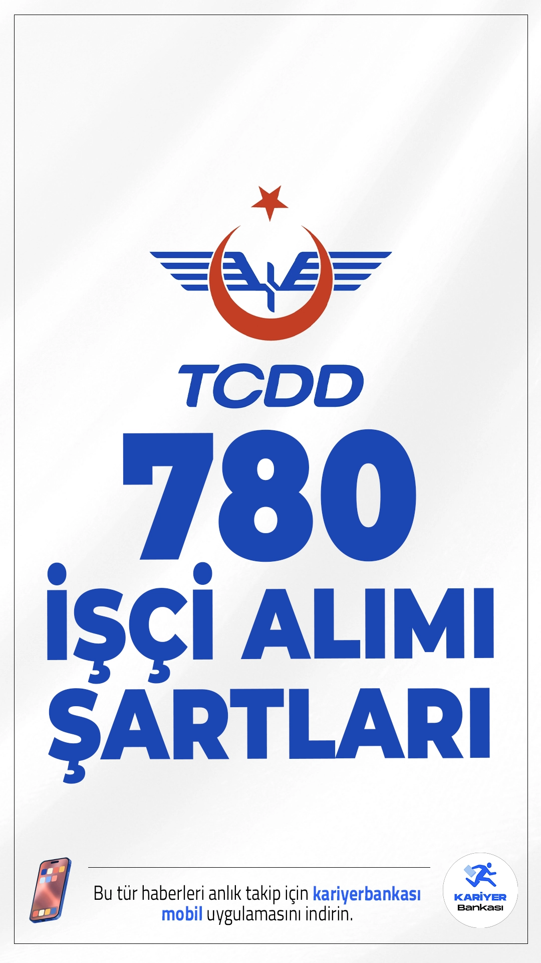TCDD 780 İşçi Alımı Şartları.TCDD işçi alımı başvuruları sürüyor. İlgili alım duyurusuna göre, TCDD'nin farklı şehirlerdeki işyerlerinde görevlendirilmek üzere toplam 780 sürekli işçi alımı yapılacak.Alımların 434’ü sözlü sınav, 346’sı ise noter kurası ile yapılacak. Başvuru şartları ve kontenjanlar bu haberimizde.