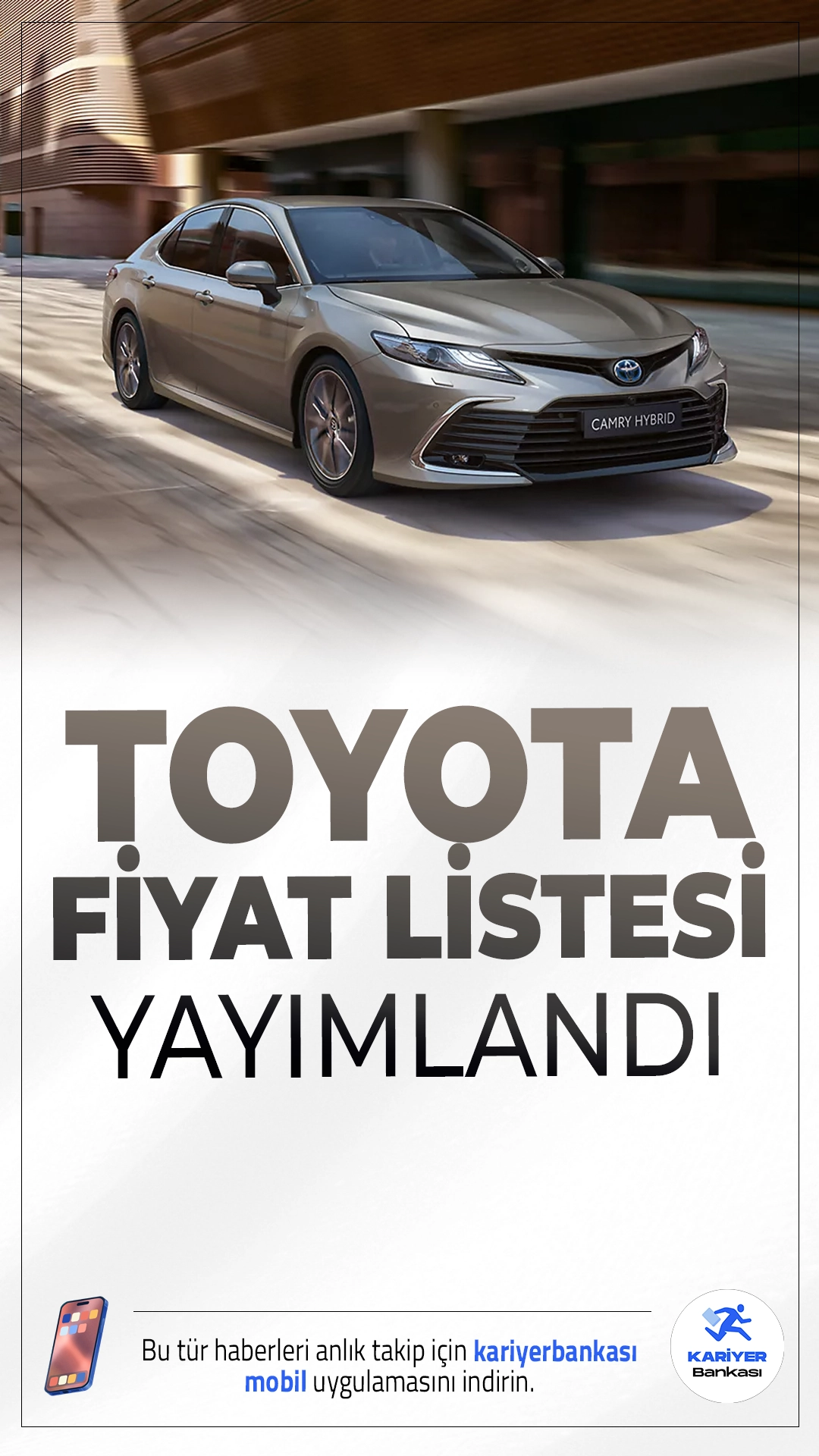 Toyota Kasım 2025 Fiyat Listesi Yayınlandı.Toyota, Kasım 2025 itibarıyla sıfır araç fiyatlarını güncelledi. Yeni listede markanın en uygun fiyatlı modeli 1 milyon 750 bin TL’den başlayan Corolla Vision Plus olurken, kampanyalı fiyatlarda 390 bin TL’ye kadar indirim uygulandığı görüldü.