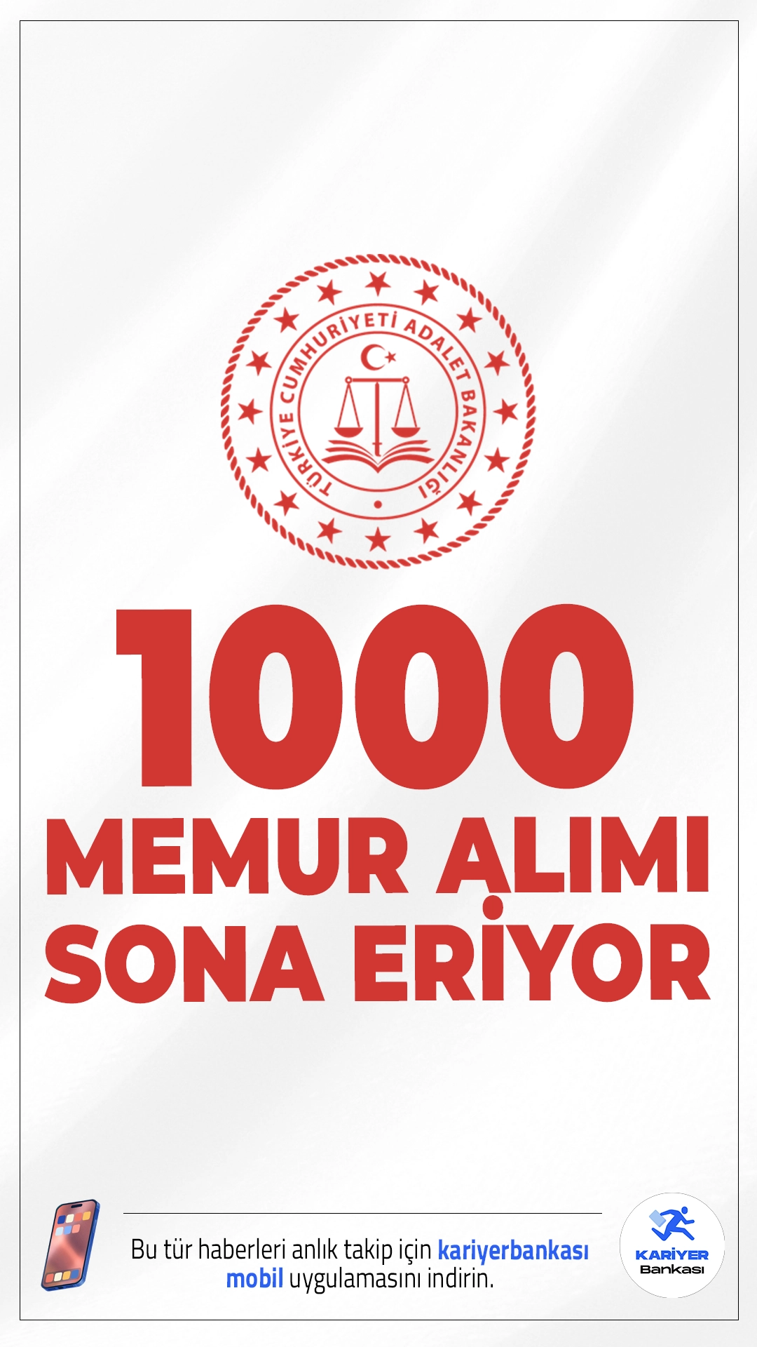 Adalet Bakanlığı 1000 Memur Alımı Sona Eriyor.Adalet Bakanlığı 1000 hakim ve savcı yardımcısı alımı başvurularında sona gelindi. Başvuru işlemleri bugün(11 Kasım2025) ÖSYM sayfası üzerinden 23.59'da sona erecek.Kılavuz ve diğer tüm detaylara aşağıdan erişebilirsin.