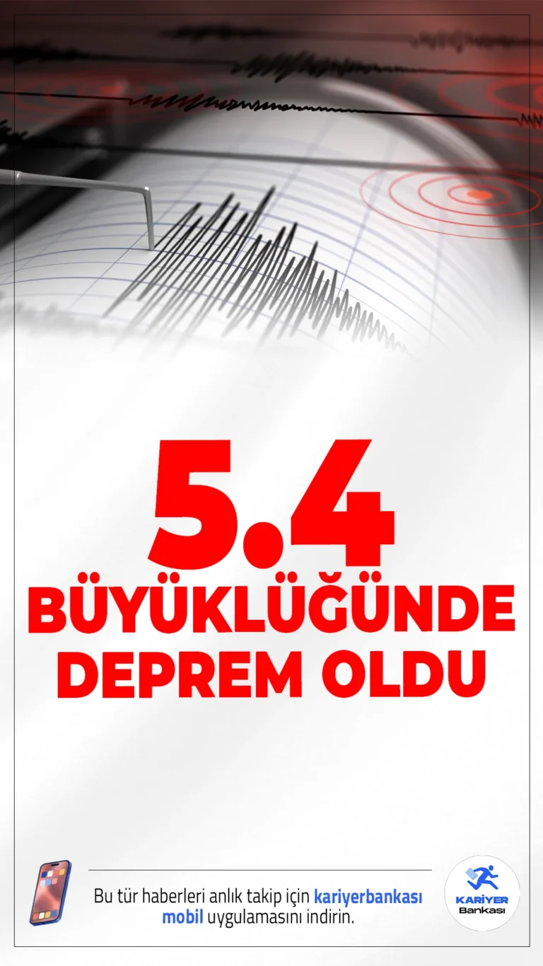 Akdeniz’de 5.4 Büyüklüğünde Deprem Oldu.AFAD, 12 Kasım 2025 tarihinde Akdeniz açıklarında saat 17:23'te meydana gelen 5.4 büyüklüğündeki depreme ilişkin verileri paylaştı. Depremin derinliği 18.84 km olarak ölçüldü.