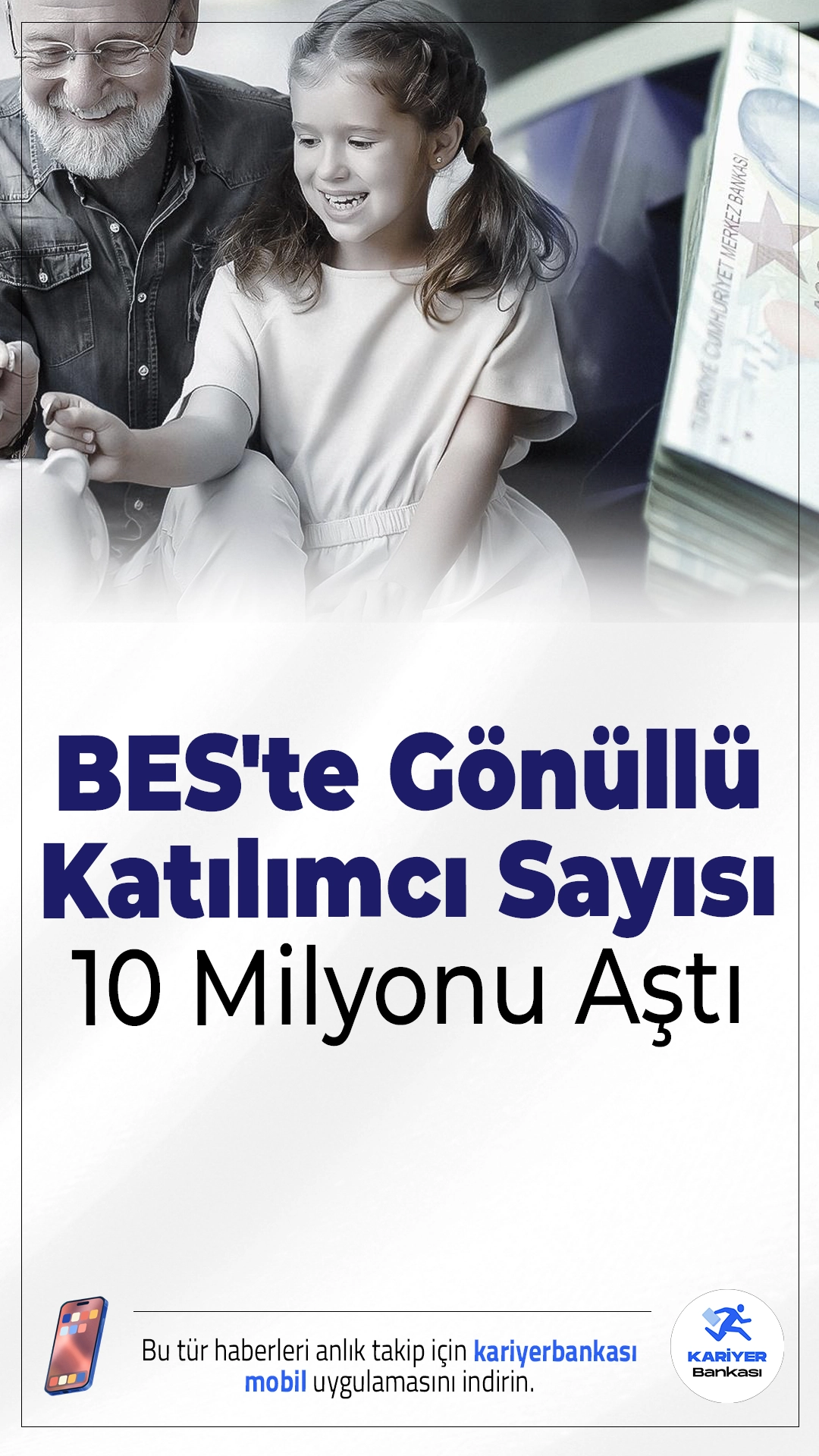 BES'te Gönüllü Katılımcı Sayısı 10 Milyonu Aştı.22 yaşına giren BES, Türkiye'de tasarruf ve finansal güvenlik bilincinin temel taşı haline geldi. Katılımcıların yüzde 42’si kadınlardan oluşuyor.