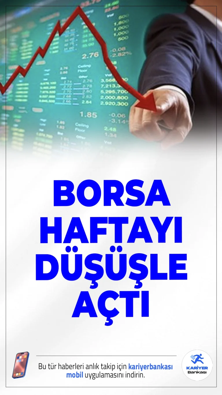 Borsa Haftayı Düşüşle Açtı.Borsa İstanbul'da haftanın son işlem günü düşüşle başladı. BIST 100 endeksi, açılışta yüzde 0,39 azalarak 10.936,69 puana geriledi.