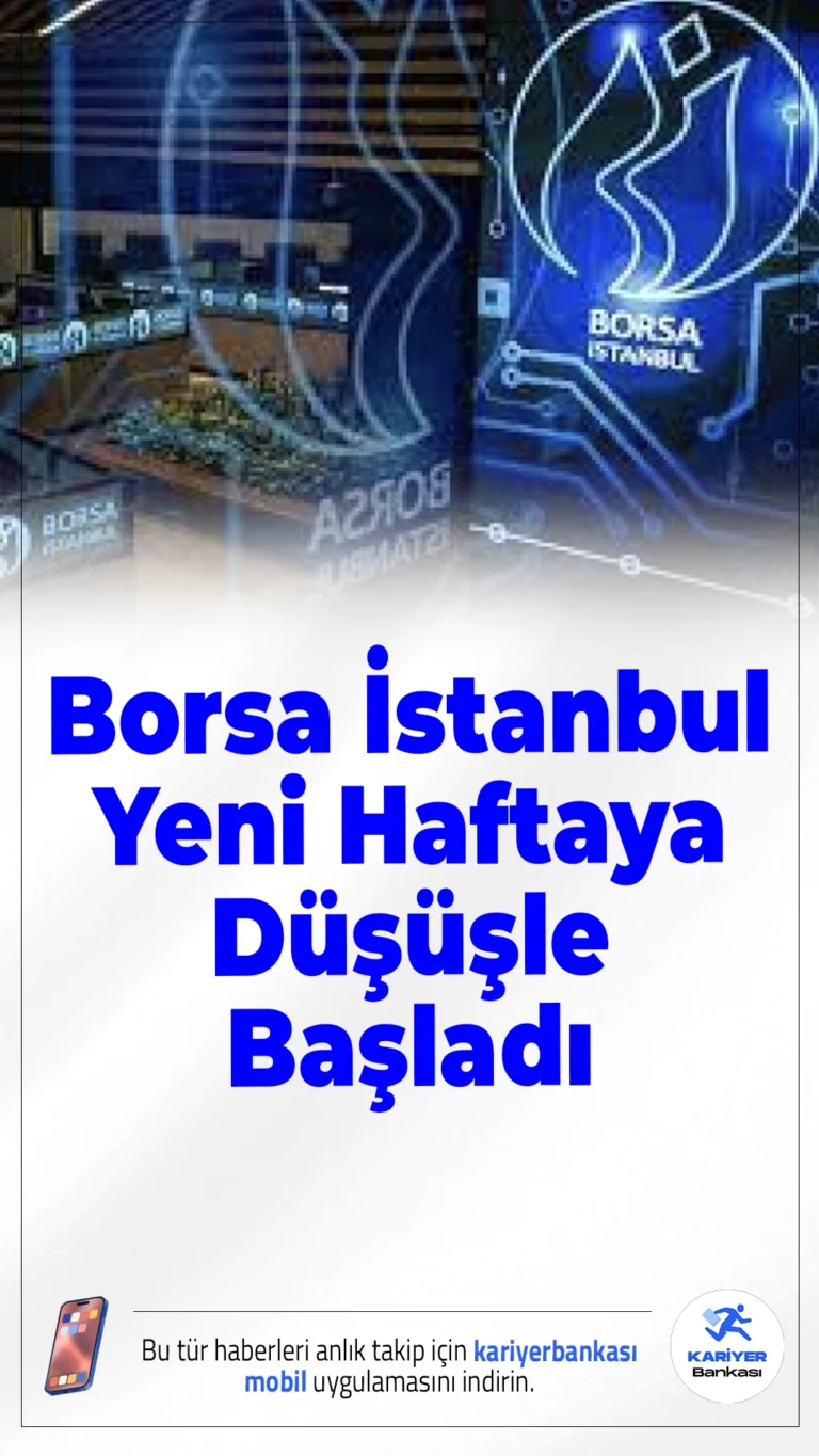 Borsa İstanbul Yeni Haftaya Düşüşle Başladı: 10.894,74 Puan.Yeni haftaya hafif düşüşle başlayan Borsa İstanbul'da BIST 100 endeksi, güne yüzde 0,26 değer kaybıyla 10.894,74 puandan giriş yaptı.