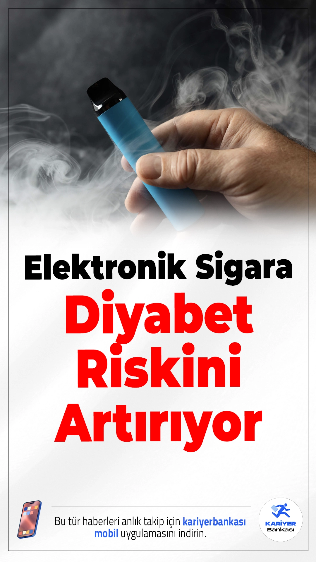 Elektronik Sigara Diyabet Riskini Artırıyor.ABD’de Georgia Üniversitesi tarafından yapılan kapsamlı bir araştırma, elektronik sigaranın yalnızca akciğer sağlığını değil, metabolizmayı da olumsuz etkileyerek diyabet riskini artırdığını ortaya koydu.