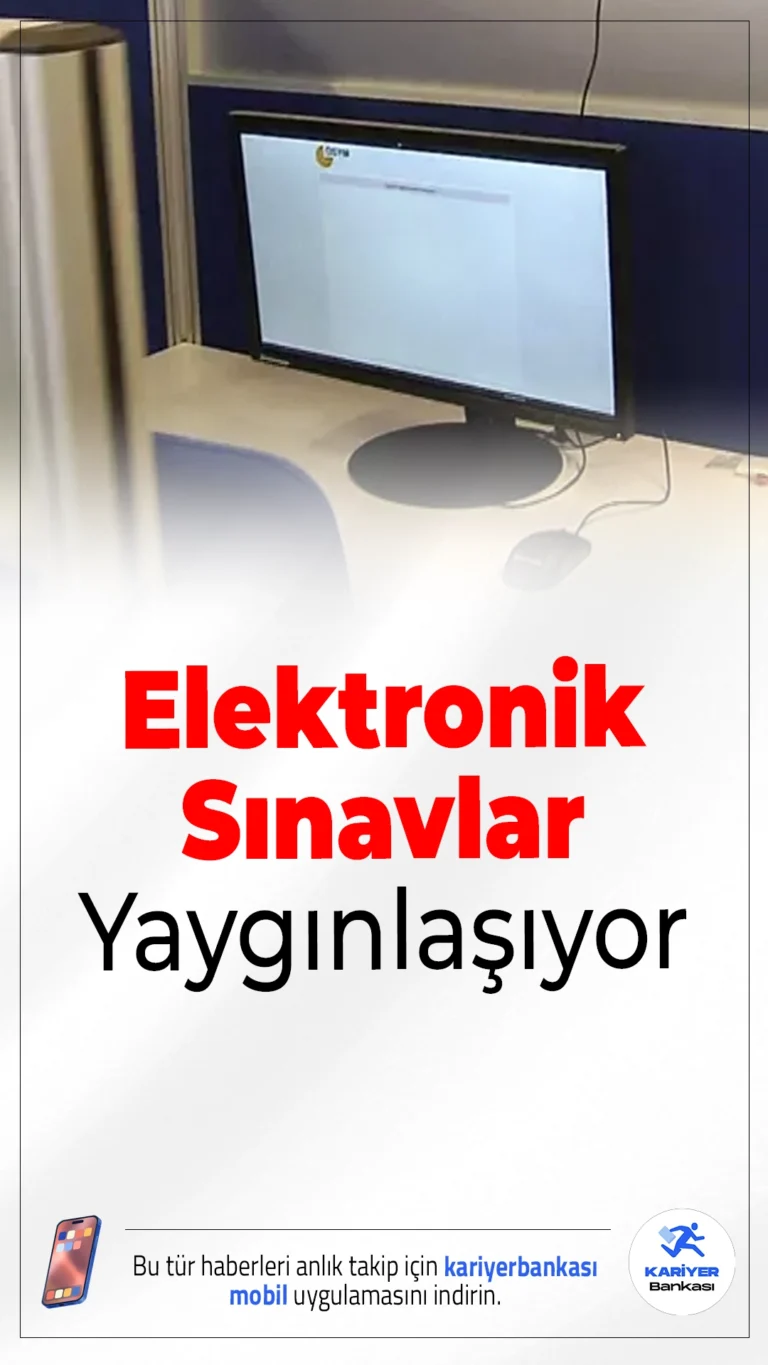 Elektronik Sınavlar Türkiye Genelinde Yaygınlaşıyor.Elektronik sınavlar, hız, güvenlik ve çevre dostu yapısıyla öne çıkıyor. ÖSYM, e-sınav merkezlerini tüm Türkiye’ye yaymayı hedefliyor.