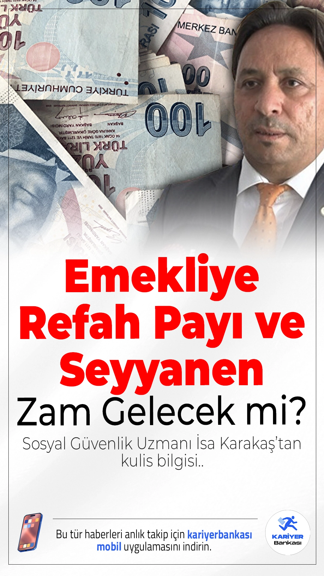 Emekliye Refah Payı ve Seyyanen Zam Gelecek mi?İşte Kulis Bilgisi.2026 Ocak ayında yapılacak zam öncesi milyonlarca emekli maaş artışını beklerken, Sosyal Güvenlik Uzmanı İsa Karakaş’tan net açıklamalar geldi.