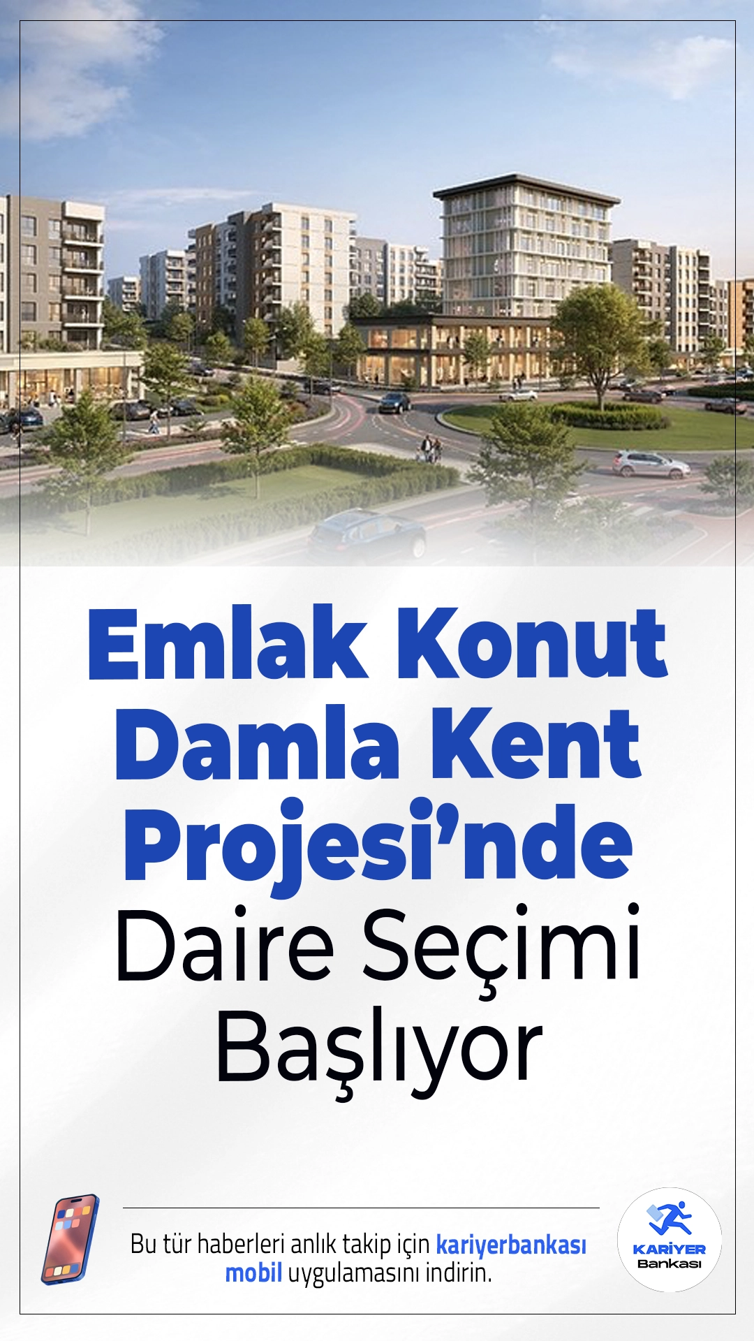 Emlak Konut Damla Kent Projesi’nde Daire Seçimi Başlıyor.Başakşehir’de yükselen Damla Kent projesinde Gayrimenkul Sertifikası sahipleri için beklenen gün geldi. 26 Kasım itibarıyla yatırımcılar, asli edim haklarını kullanarak daire seçim sürecine başlıyor.