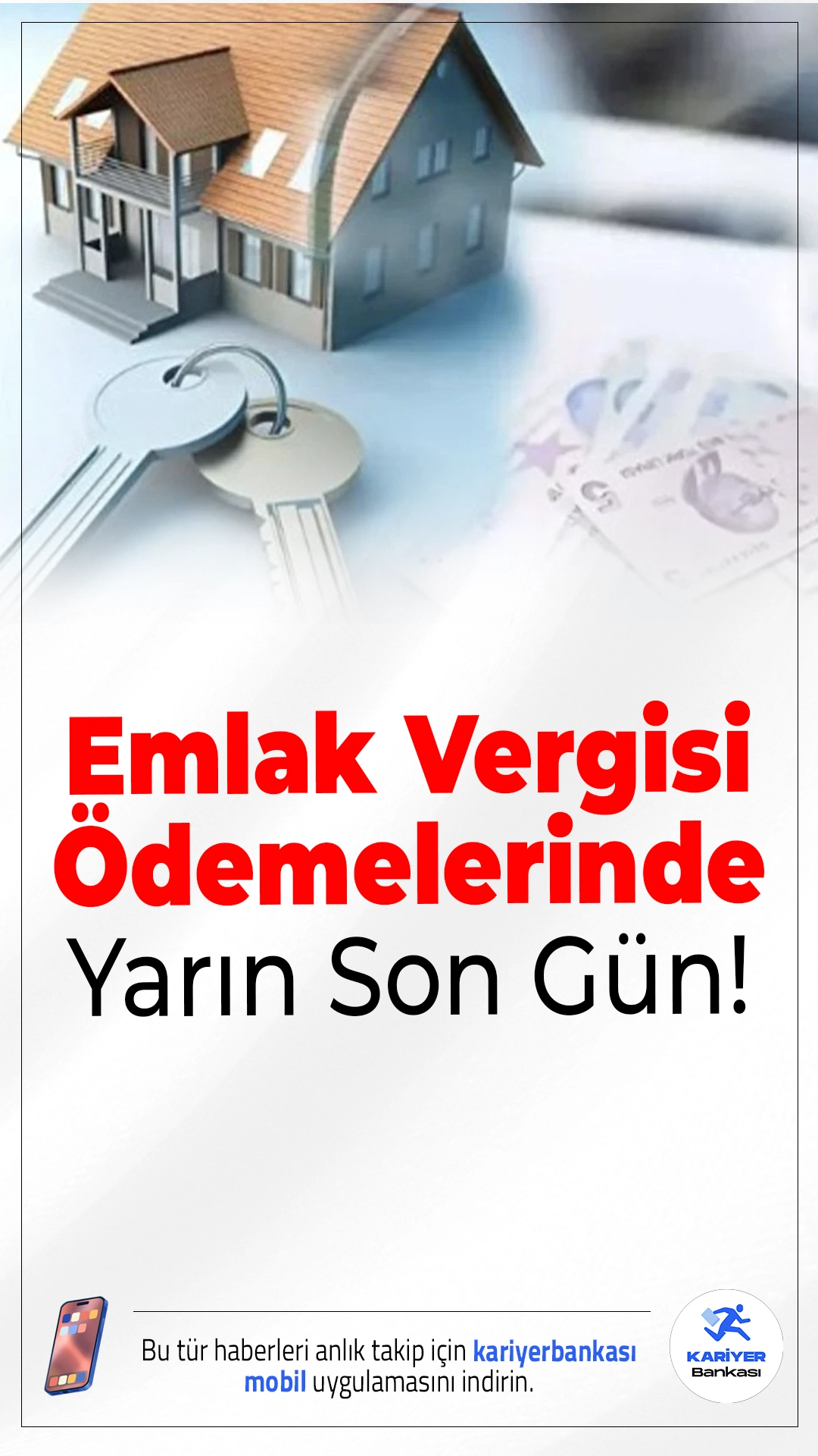 Emlak Vergisi Ödemelerinde Yarın Son Gün.Gayrimenkul sahiplerini ilgilendiren emlak vergisi ikinci taksit ödemeleri için yarın son gün. Ödemesini geciktirenleri ek maliyet bekliyor.