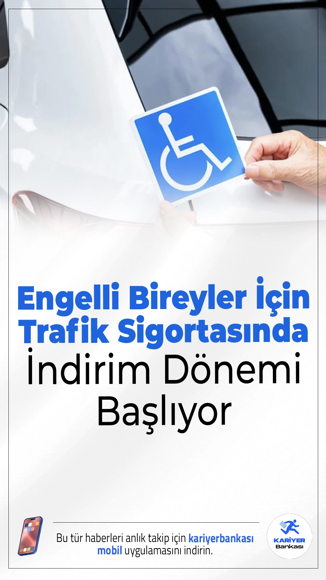 Engelli Bireyler İçin Trafik Sigortasında İndirim Dönemi Başlıyor.Engelli bireylerin trafik sigortasından indirimli şekilde faydalanabilmesine imkân tanıyan yeni düzenleme 1 Şubat 2026’da yürürlüğe giriyor. Düzenleme kapsamında trafik poliçelerine yüzde 20’ye varan ek indirim uygulanacak.