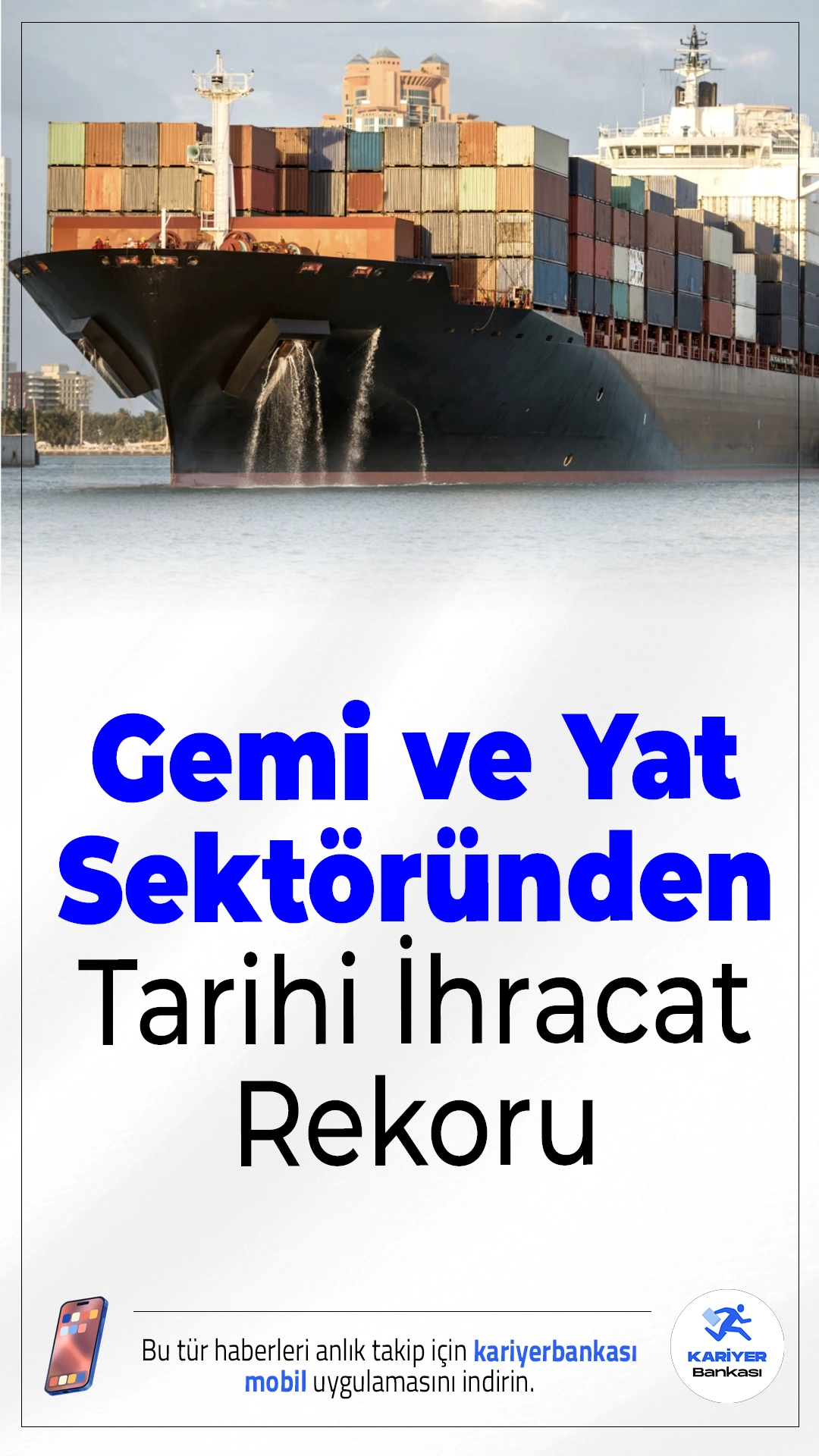 Gemi ve Yat Sektöründen Tarihi İhracat Rekoru.Türkiye'nin gemi, yat ve hizmetleri sektörü, 2025 yılının ilk 10 ayında 1,8 milyar dolarlık dış satımla tüm zamanların ocak–ekim dönemi ihracat rekorunu kırdı.