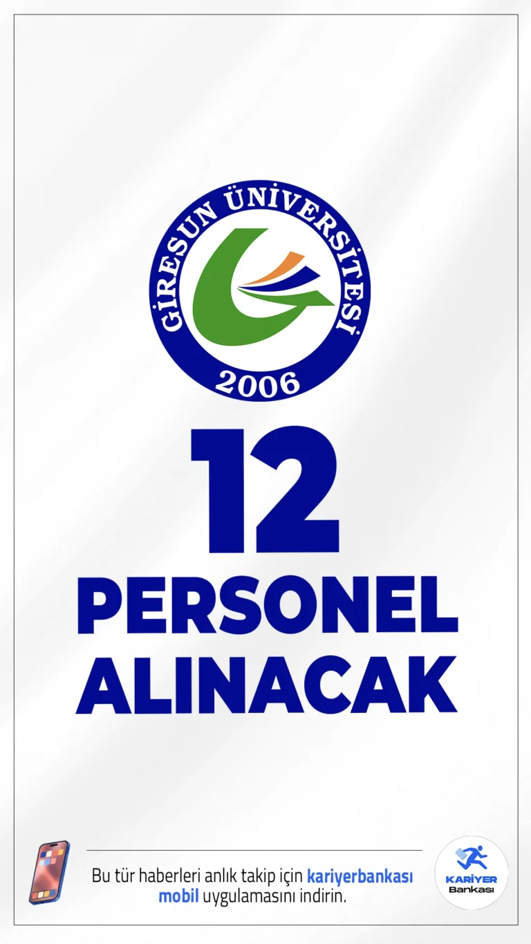 Giresun Üniversitesi 12 Personel Alımı Duyurusu Yayımlandı.Giresun Üniversitesi destek personeli, teknisyen, koruma ve güvenlik görevlisi, sağlık teknikeri ünvanlarında sözleşmeli personel alımı yapacağını duyurdu. Alımlar, 2024 KPSS puan sıralamasına göre yapılacak olup, sözlü sınav uygulanmayacak.Başvuru şartları ve kontenjanlar bu haberimizde.