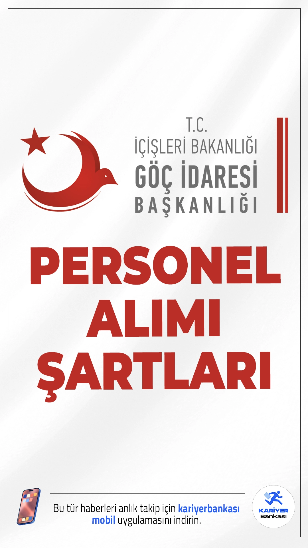 Göç İdaresi 119 Personel Alımı Şartları.İçişleri Bakanlığı Göç İdaresi Başkanlığı temizlik görevlisi, şoför, büro personeli, tekniker, teknisyen, sosyal çalışmacı, mütercim tercüman, avukat, çözümleyici ve programcı ünvanlarında personel alımı başvuruları devam diyor. Başvuru şartları ve kontenjanlar bu haberimizde.