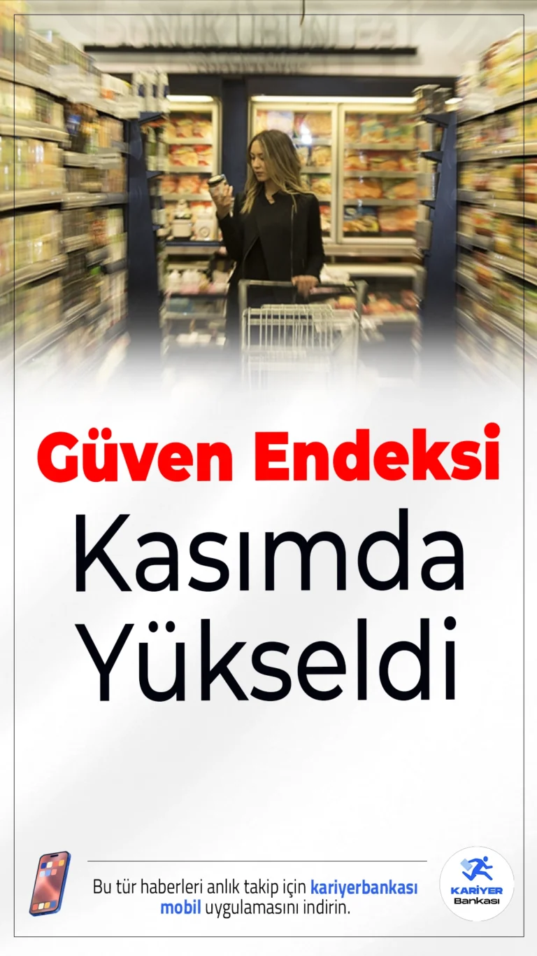 Güven Endeksi Kasımda Yükseldi.Türkiye İstatistik Kurumu (TÜİK) tarafından açıklanan verilere göre, kasım ayında güven endeksi hizmet, perakende ticaret ve inşaat sektörlerinde artış gösterdi. Ekonomik güvenin üç temel sektörde de yukarı yönlü hareket etmesi, iş dünyasında toparlanma sinyali olarak değerlendiriliyor.