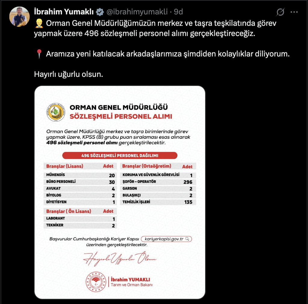 OGM 496 Personel Alımı