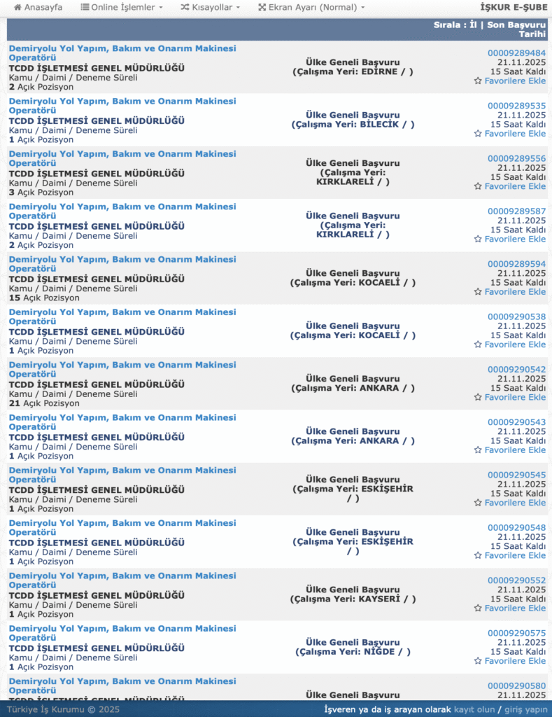 TCDD 780 İşçi Alımı