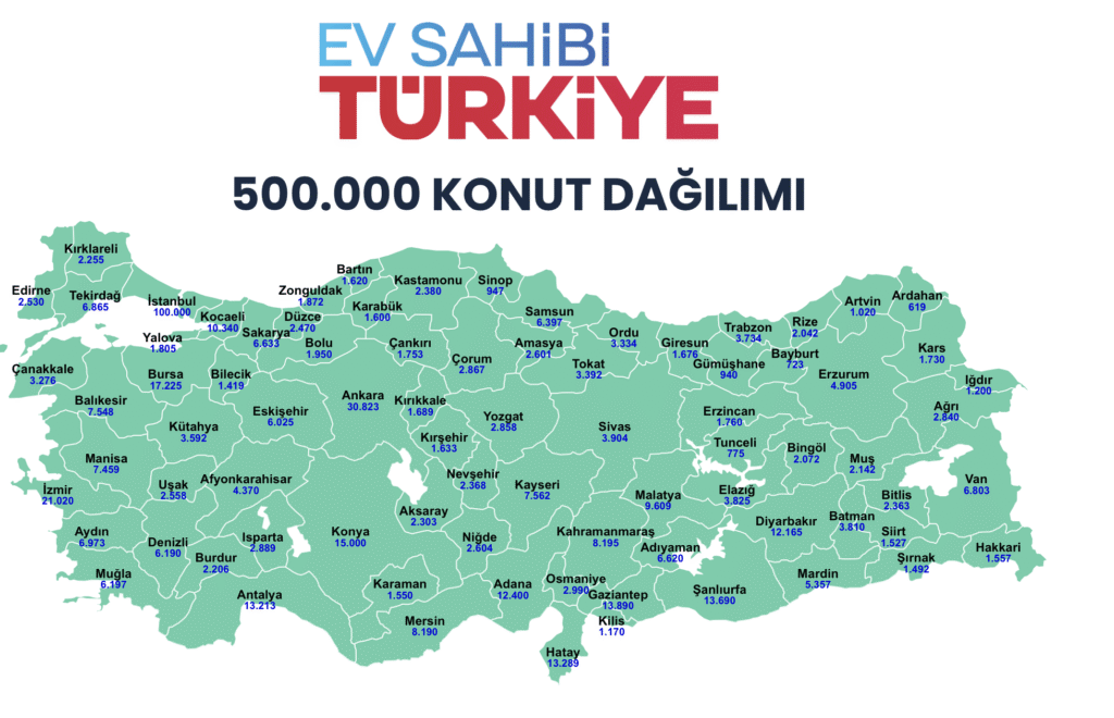 500 Bin Sosyal Konut yapılacak iller