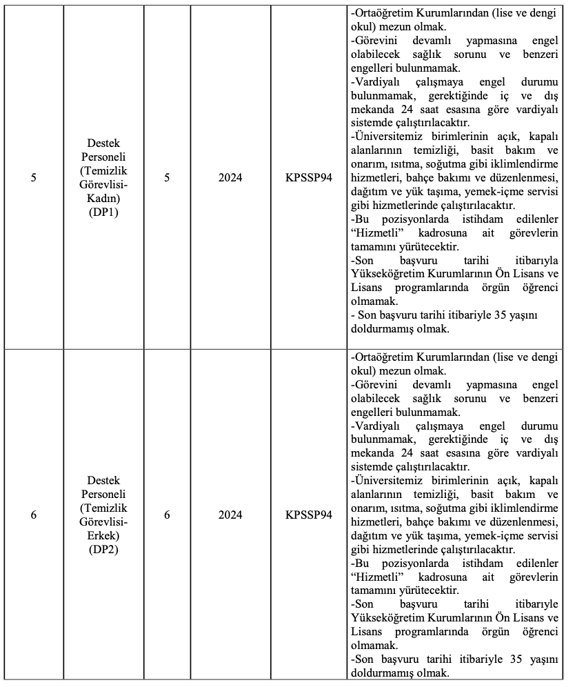 Türk-Alman Üniversitesi personel alımı