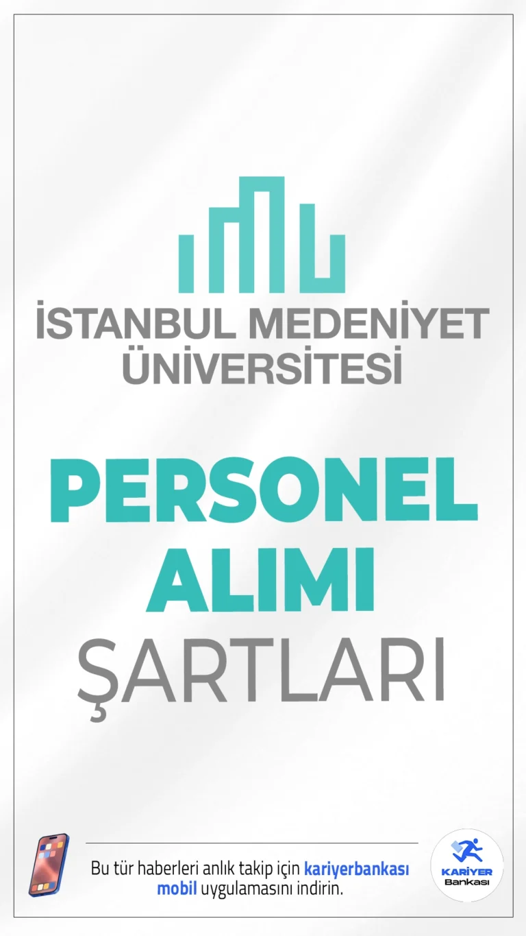 İstanbul Medeniyet Üniversitesi (İMÜ) 29 Personel Alımı Şartları.İstanbul Medeniyet Üniversitesi (İMÜ) personel alımı için başvuru işlemleri devam ediyor. İlgili alım duyurusuna göre, İMÜ'ye büro personeli, destek personeli, koruma ve güvenlik görevlisi, sağlık teknikeri ve tekniker ünvanlarında sözleşmeli personel alınacak. Başvuru yapacak adayların genel ve özel şartları sağlaması gerekmektedir.
